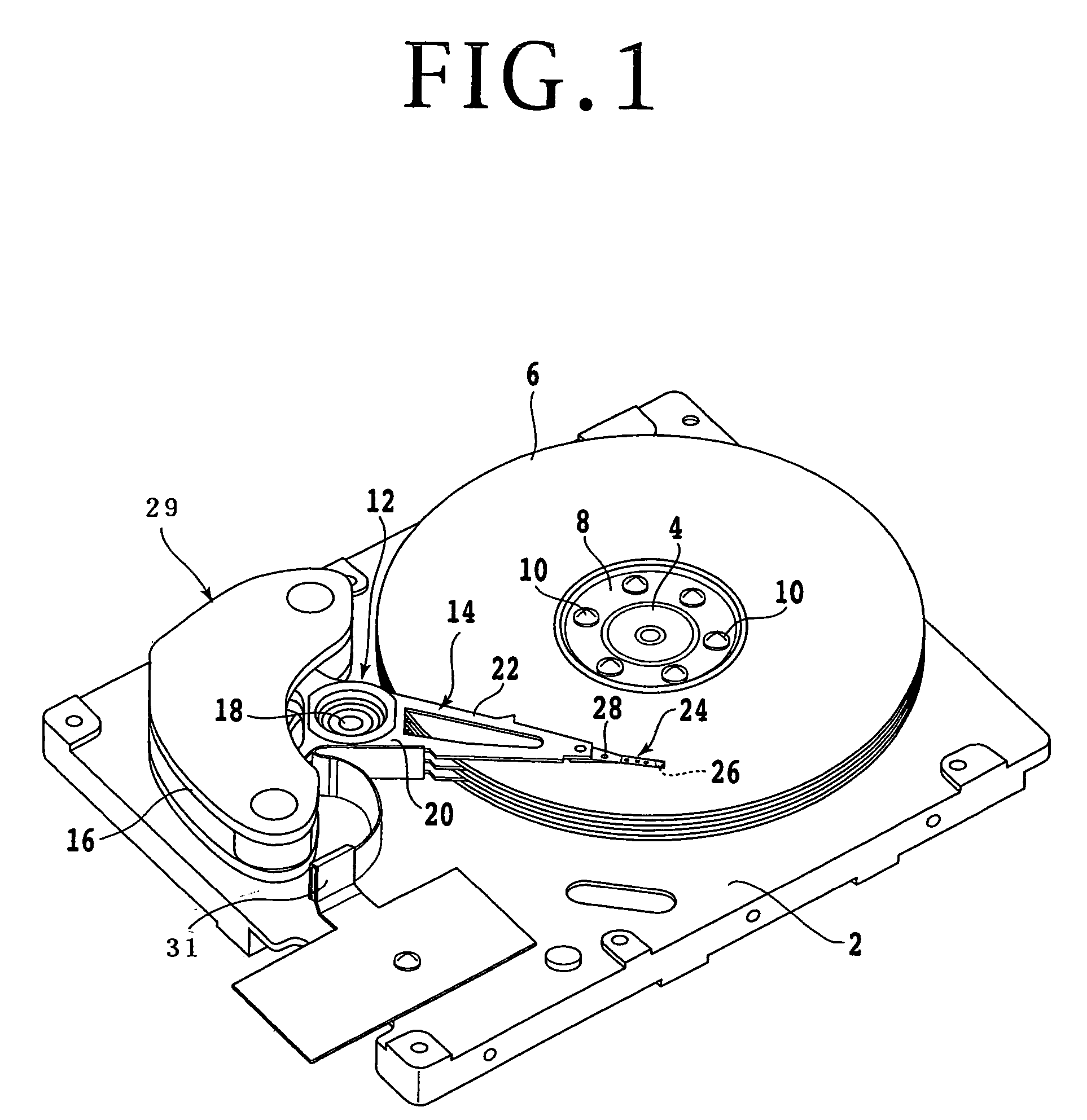 Piezoelectric actuator and head assembly using the piezoelectric actuator