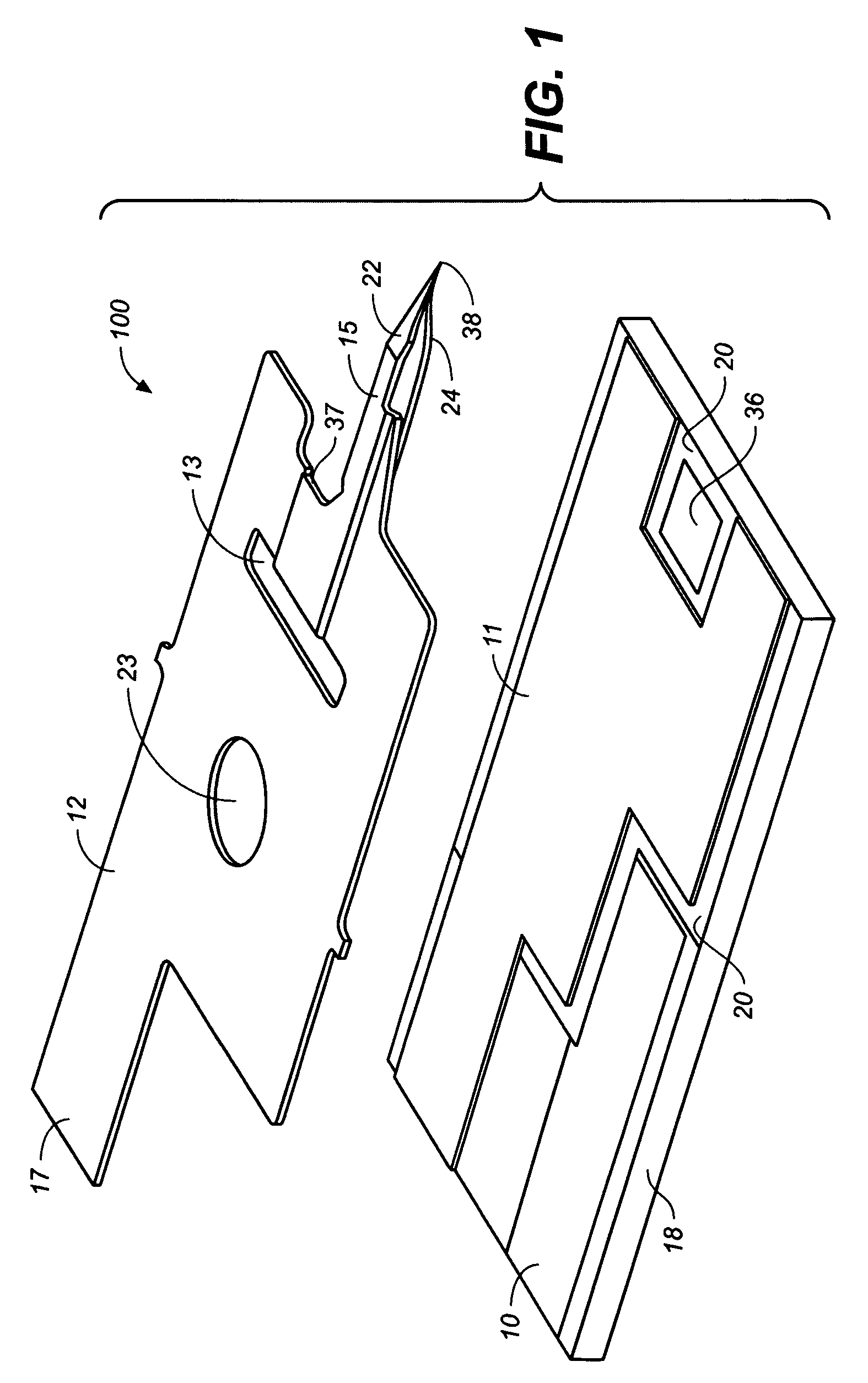 Integrated lance and strip for analyte measurement