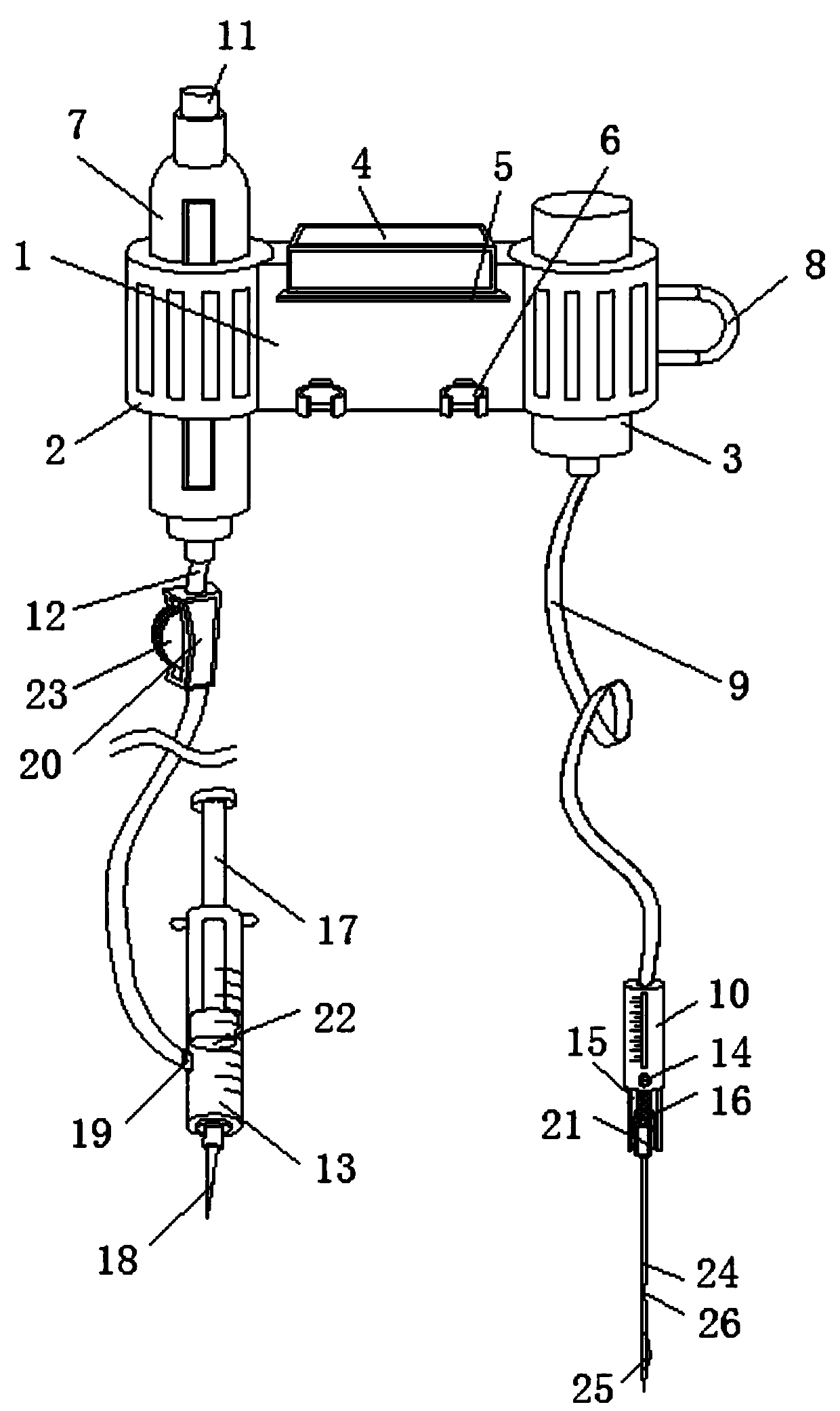 CT image guided percutaneous lung puncture multifunctional needle inserting device