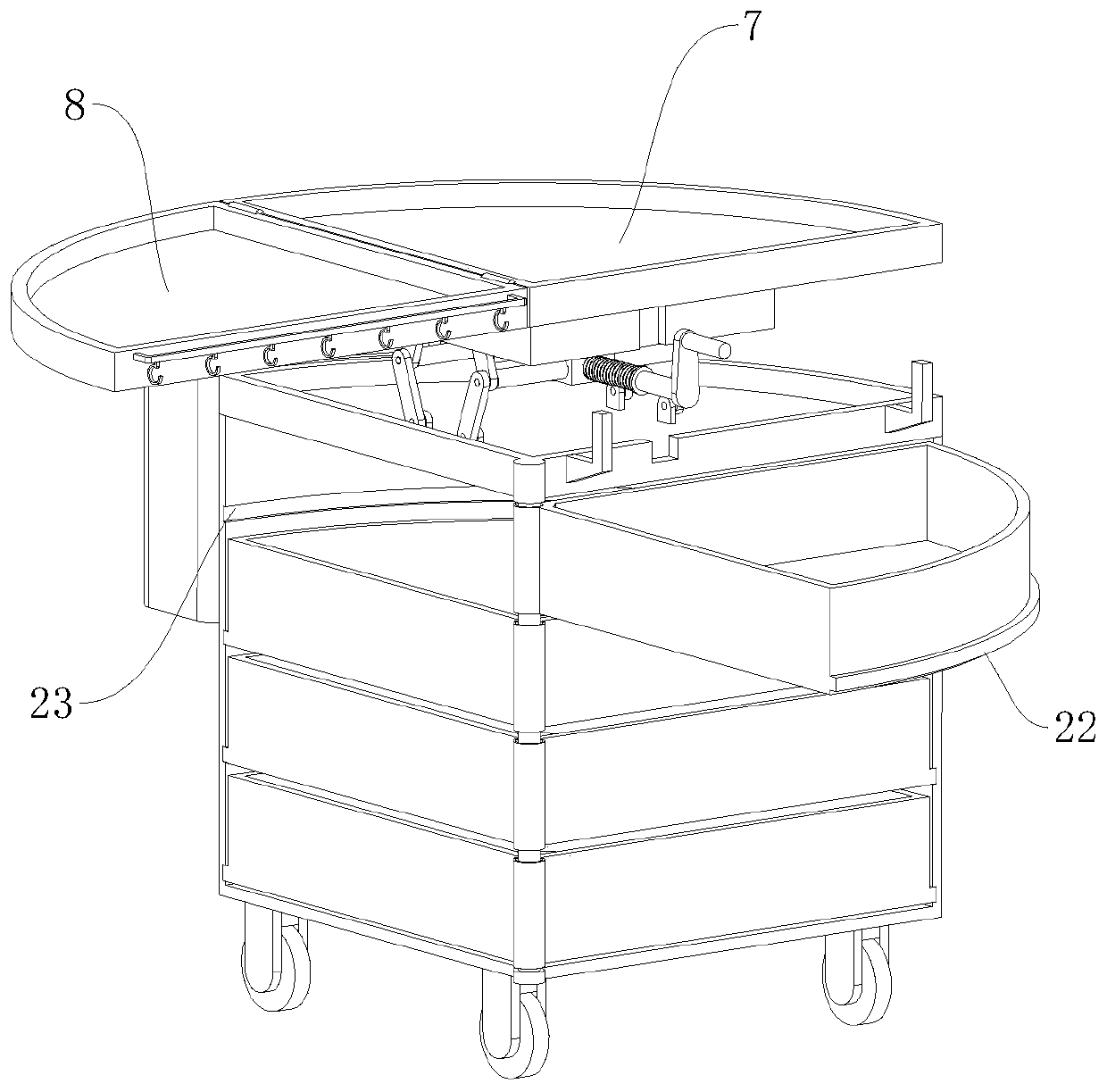 Instrument trolley applied to operation room to accommodate instruments