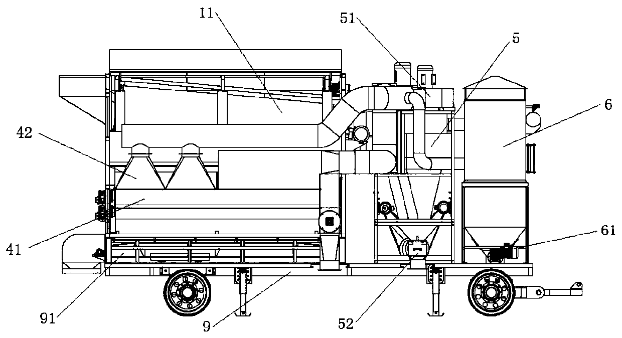 Movable efficient environment-friendly grain impurity cleaning device