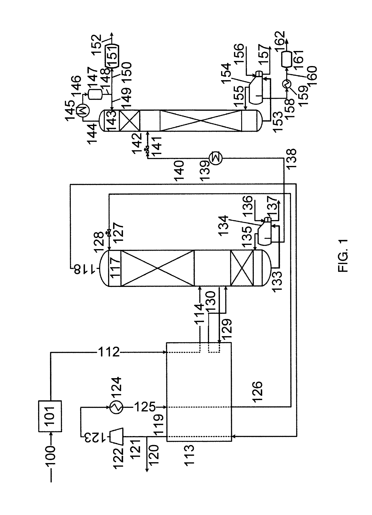 Process for recovering hydrocarbons from crude carbon dioxide fluid