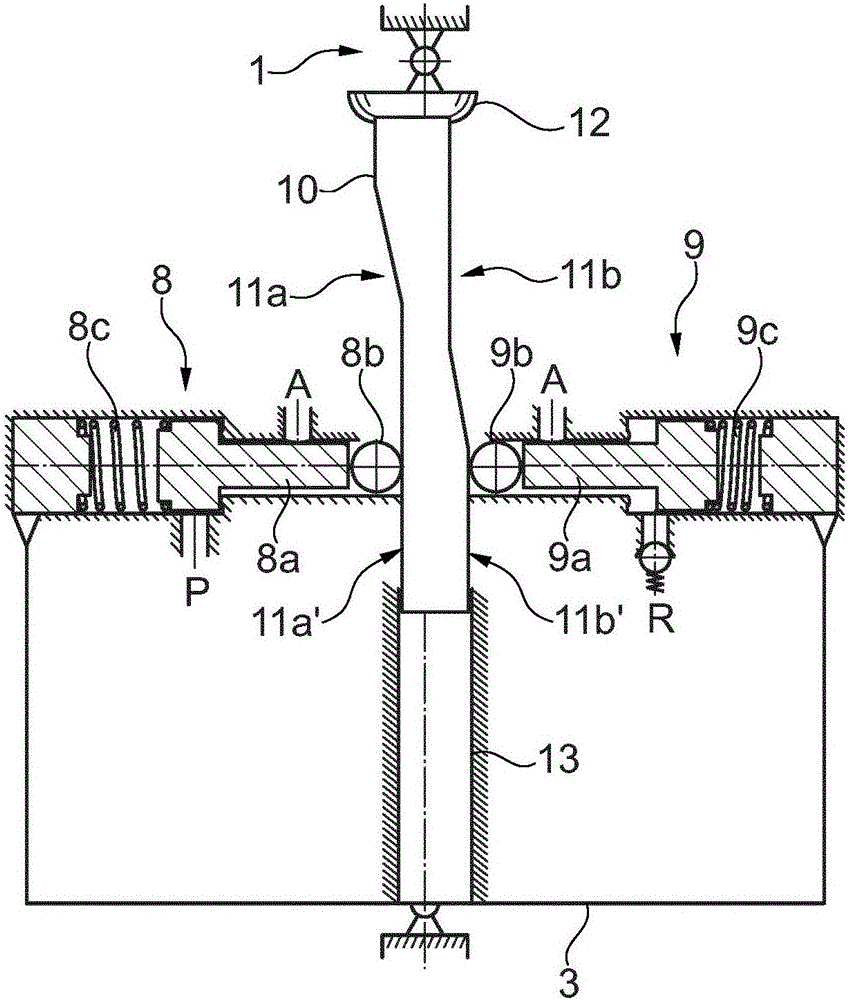 Air spring assembly having integrated control valve and rod-shaped actuating element