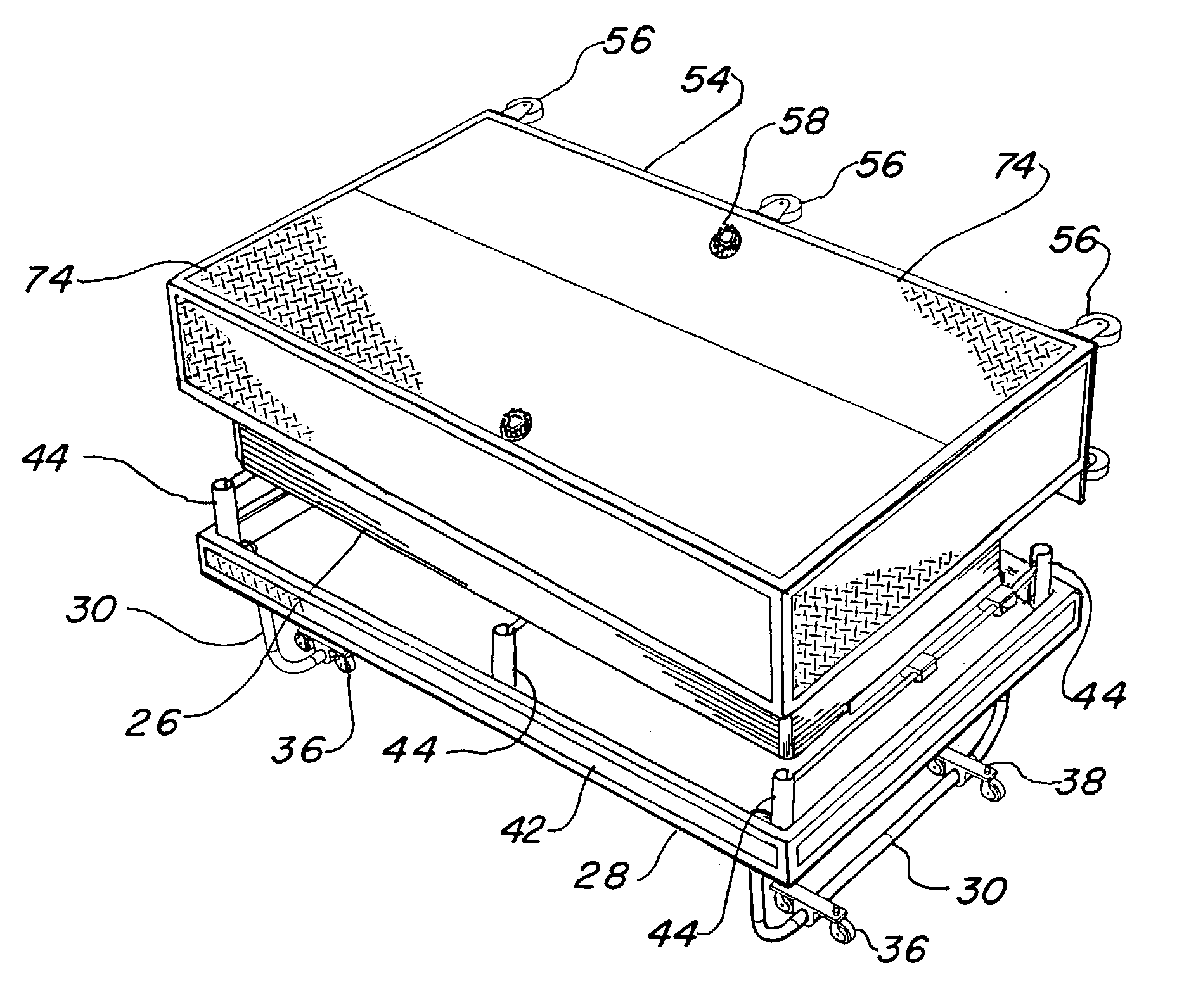 Audio mixing console flight case