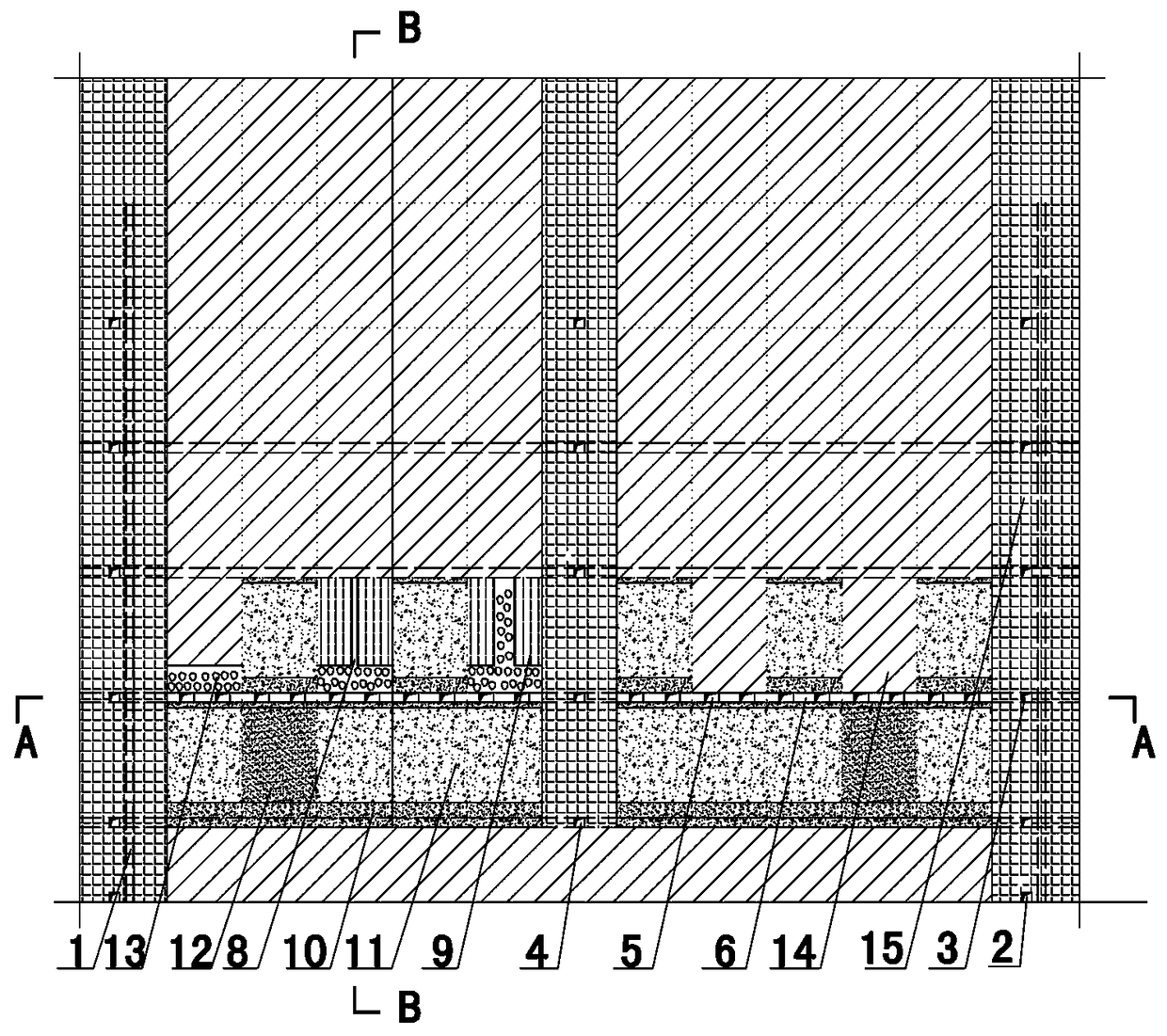 Mining method of open field and subsequent filling in extremely thick and large ore body stage under strong ground pressure environment