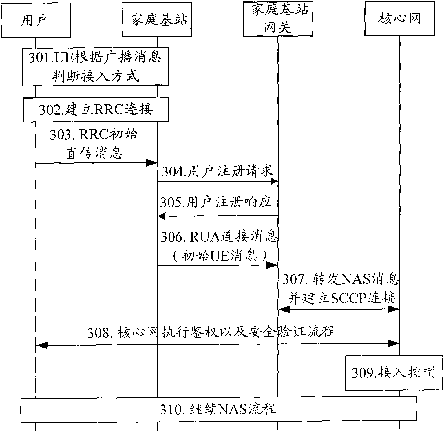 Processing method for access mode of user terminal