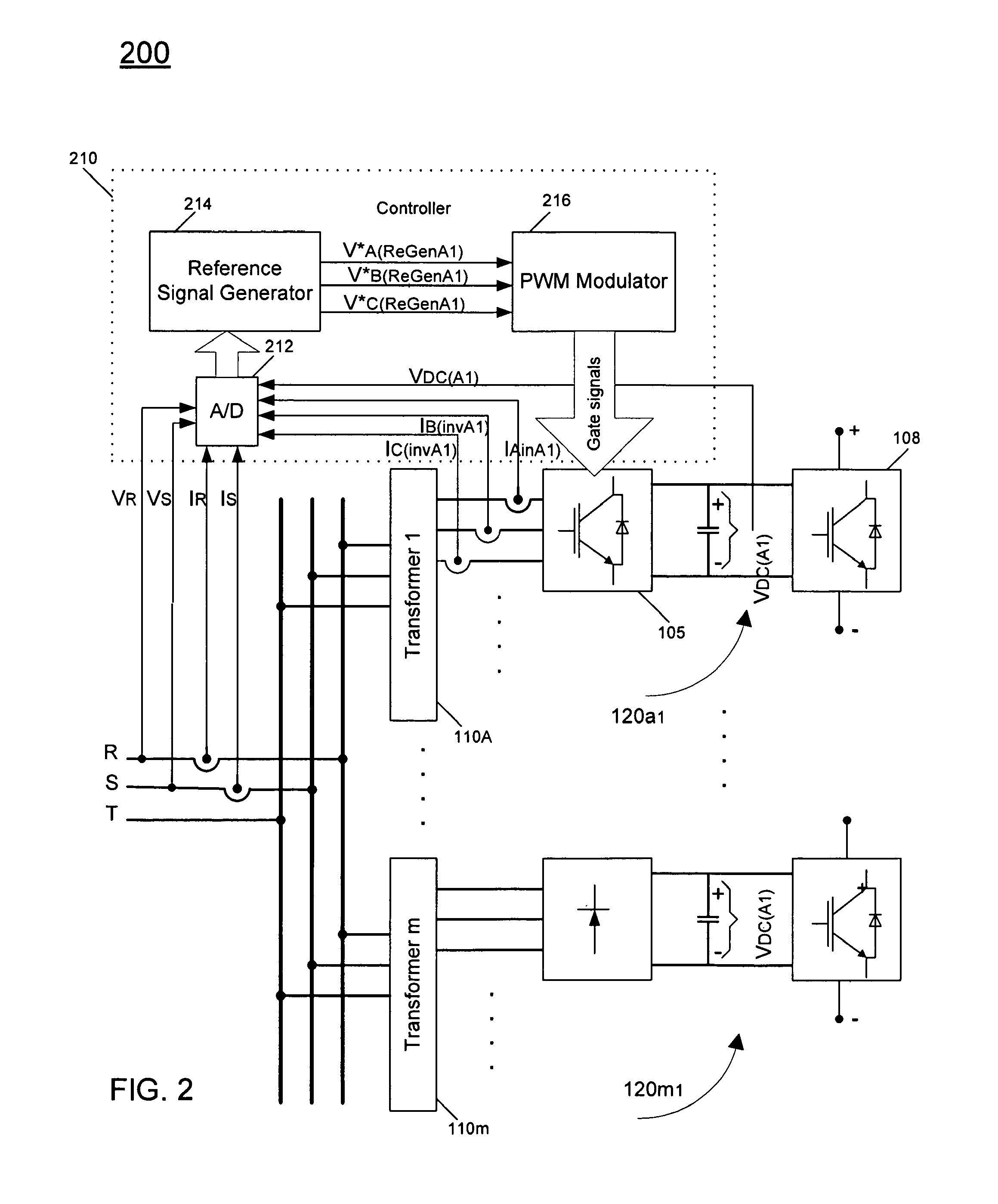 Partial regeneration in a multi-level power inverter