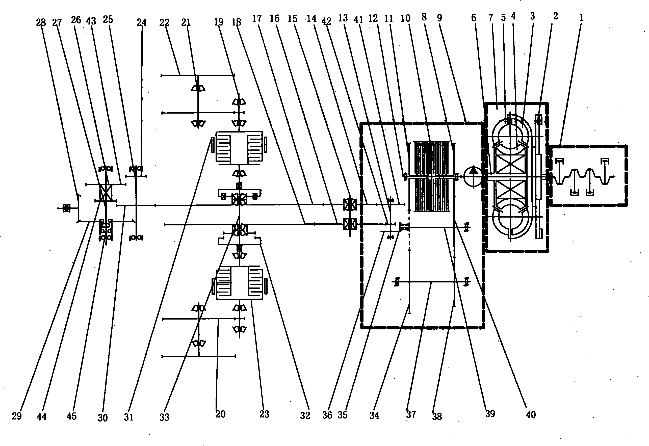 Crawler-type traveling power transmission