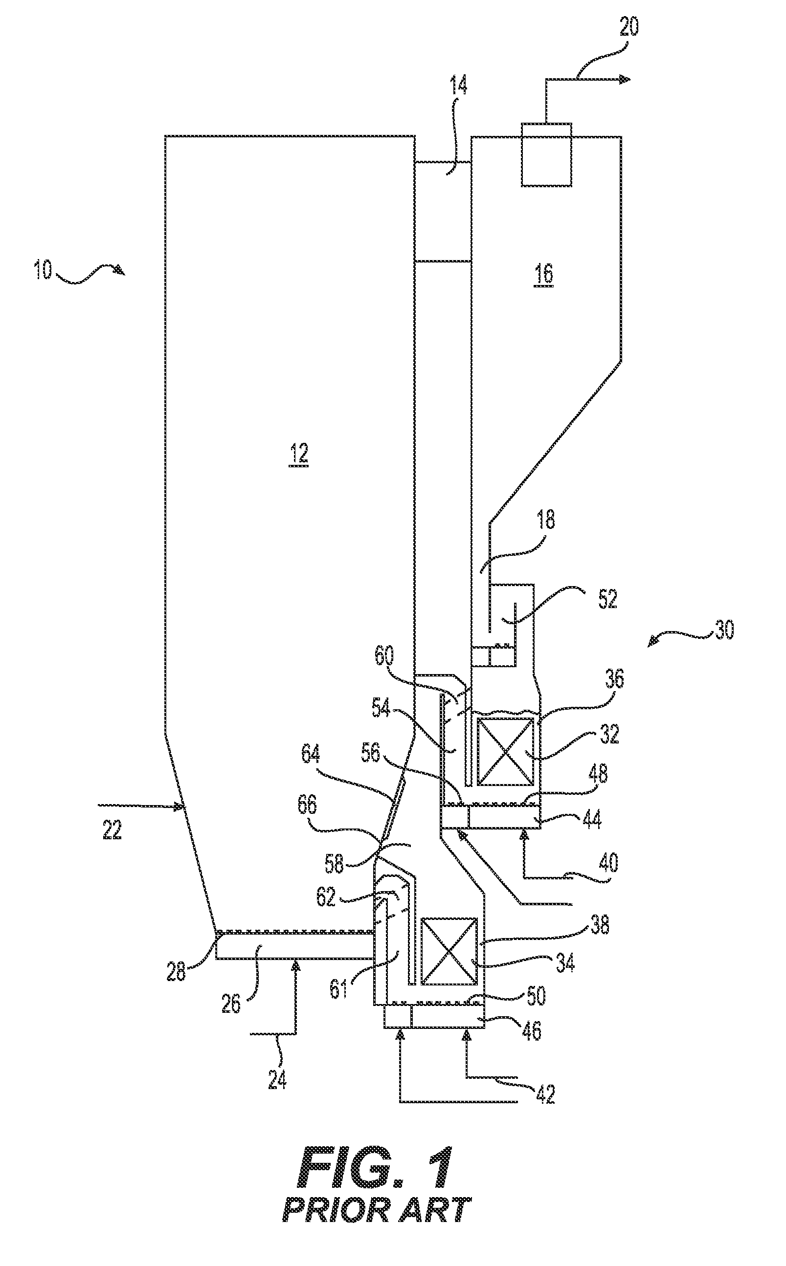 Circulating fluidized bed boiler having two external heat exchangers for hot solids flow