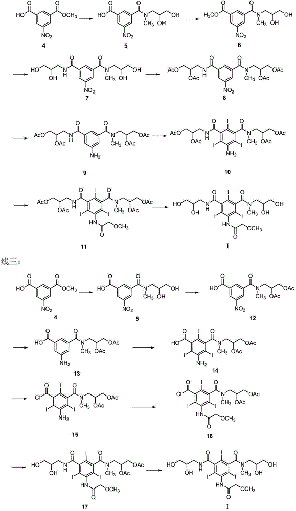 Preparation method and intermediates of iopromide