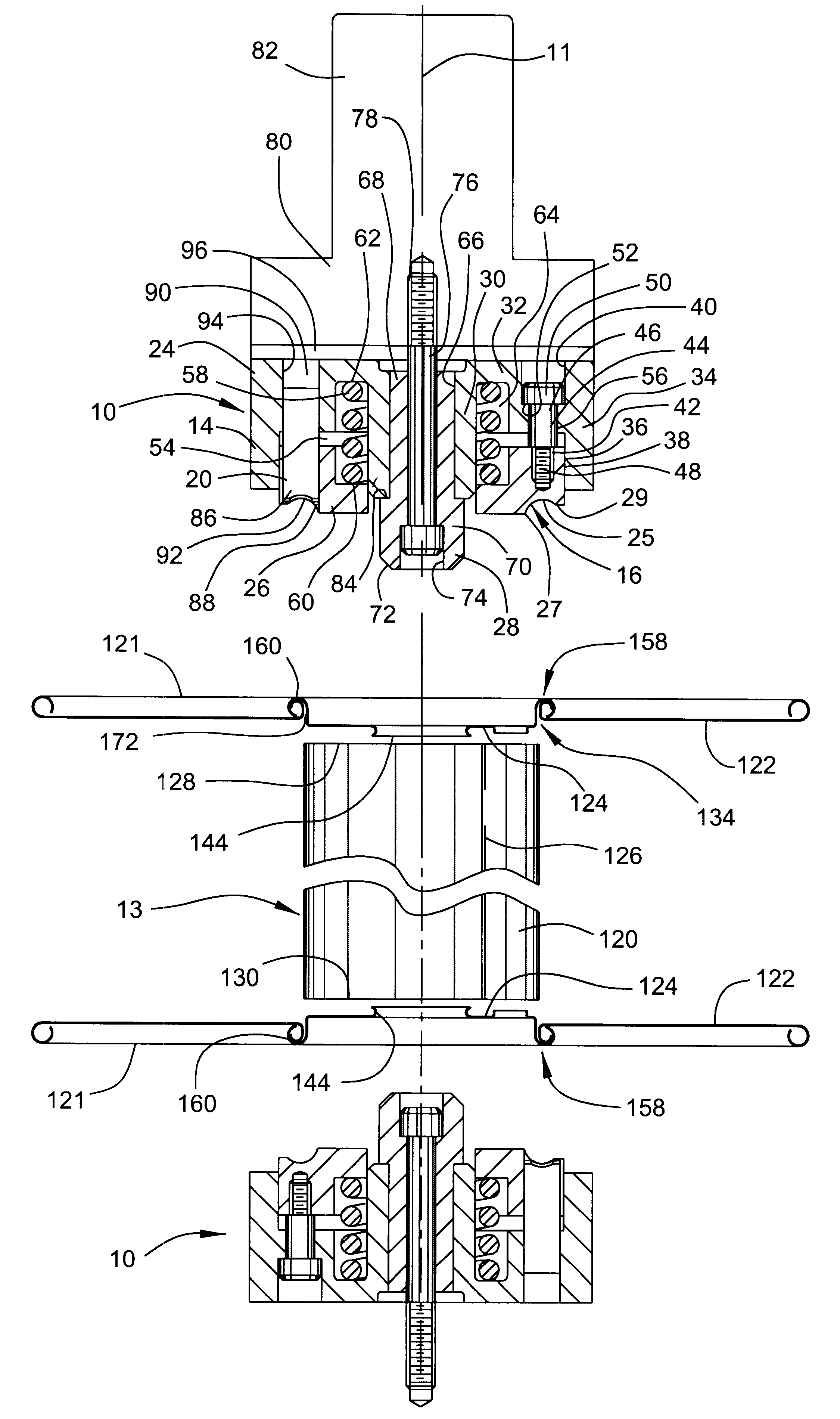 Die for assembling metal spool having high torque transmitting capacity between spool components