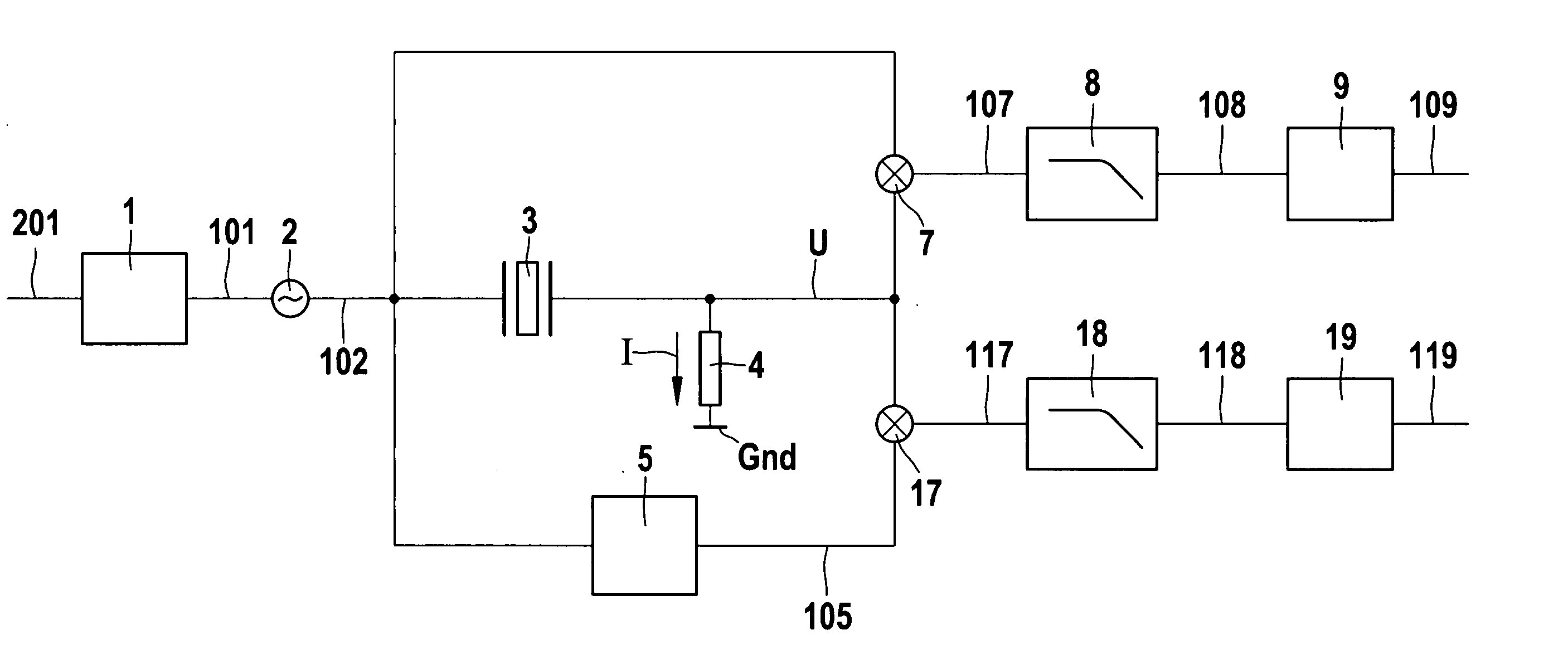 Method and device for detecting two parameters of a fluid