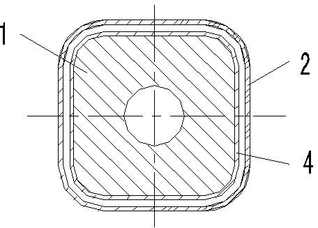 Method and device for preparing tube blank by means of differential temperature pushing from equal circular cross section to variable square cross section