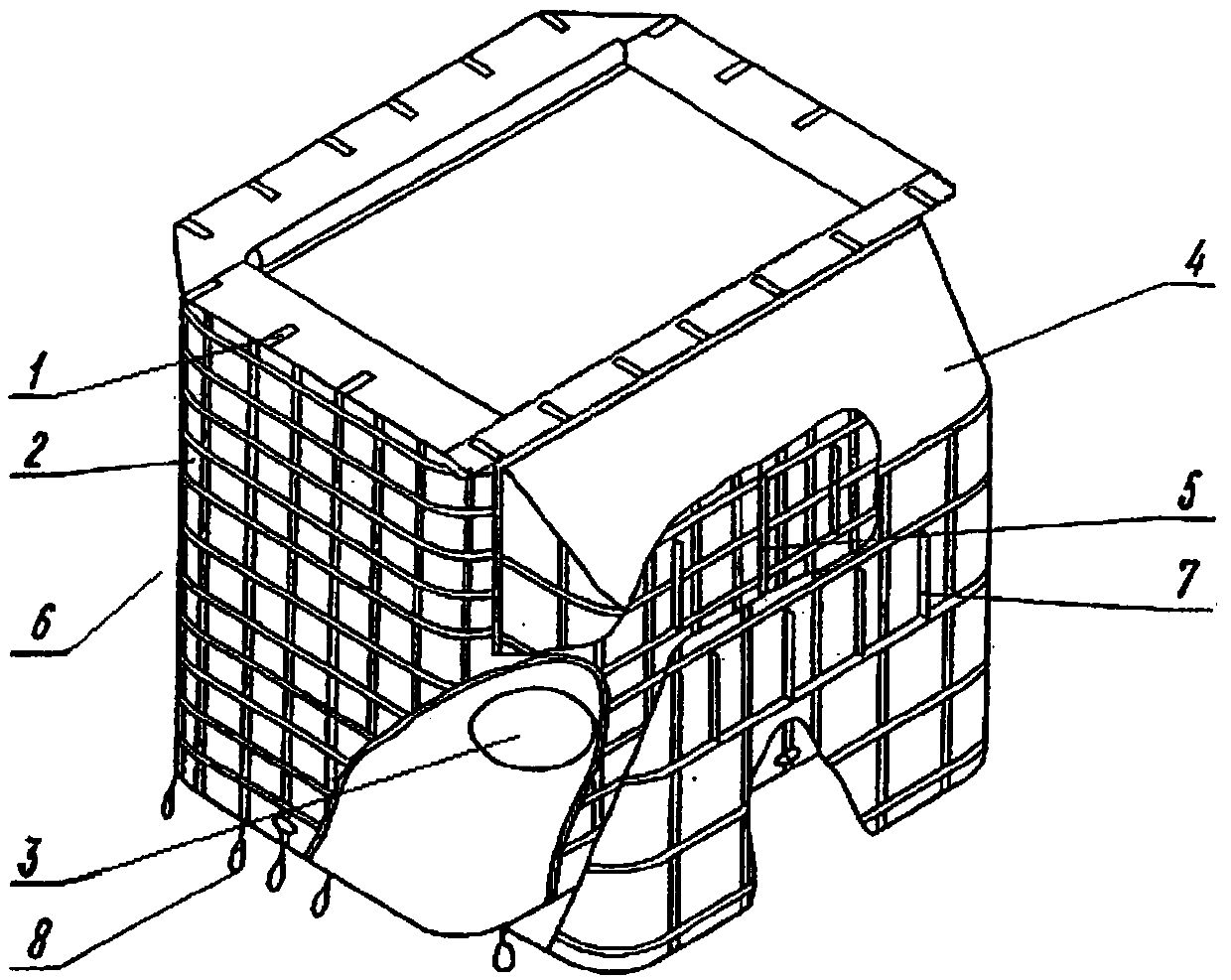 Air-drop self-falling gasbag with buffering effect