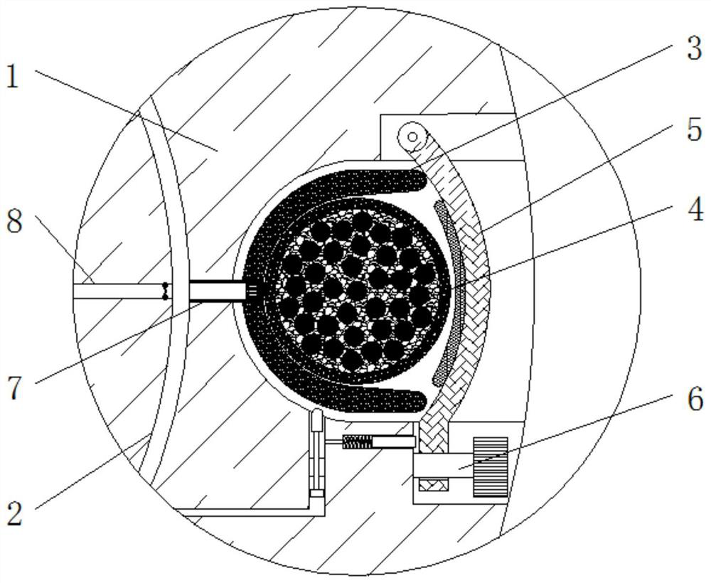 A cable fixing device for reducing cable abrasion