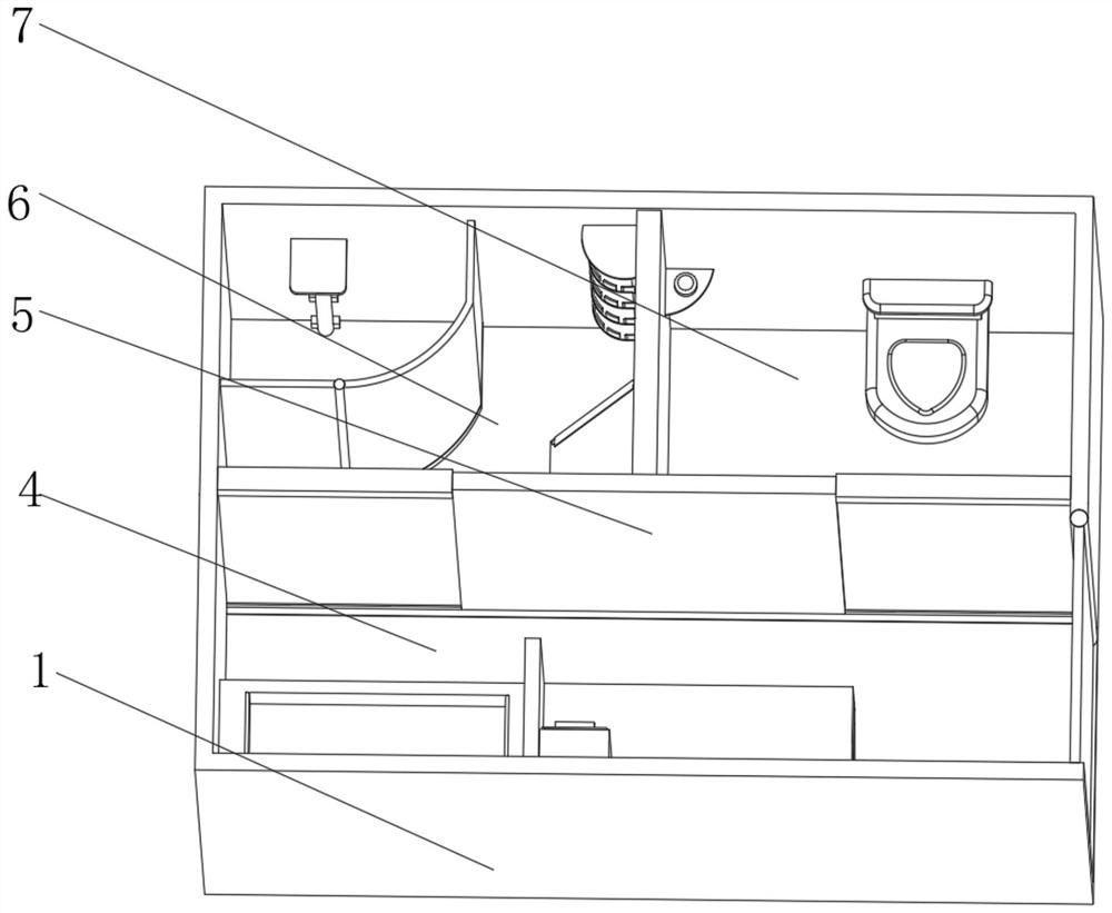 Assembled bathroom and mounting structure thereof