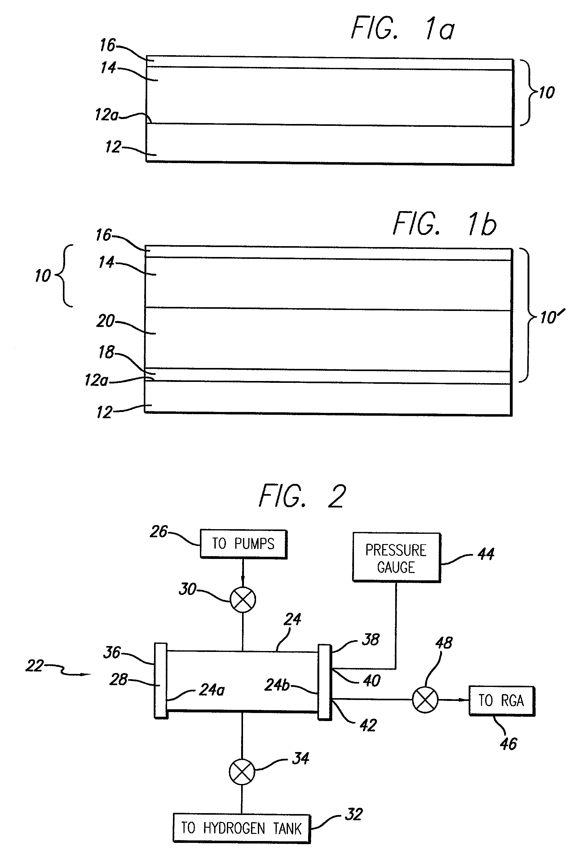 Multilayer thin film hydrogen getter