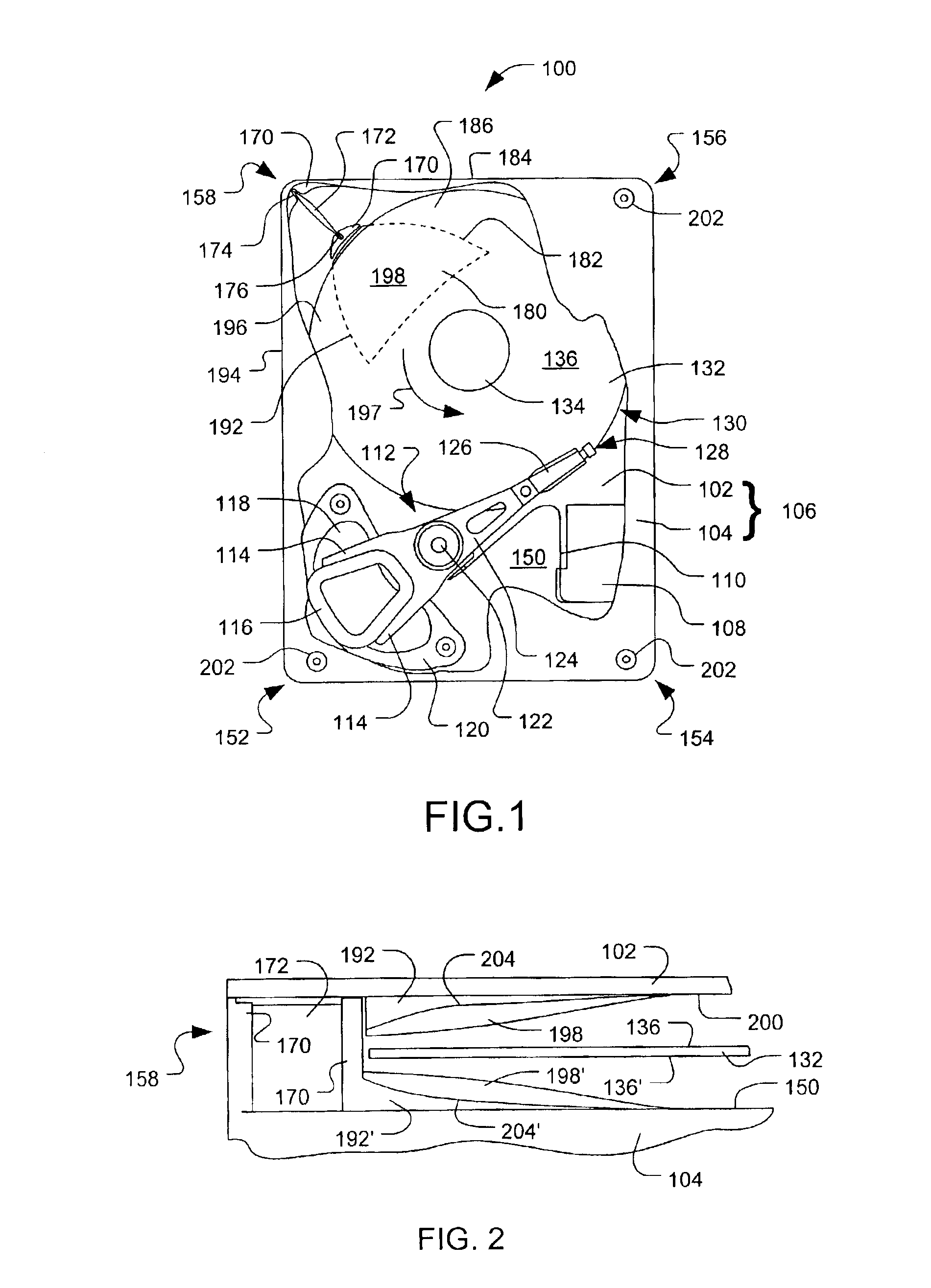 Disc drive housing with air guide