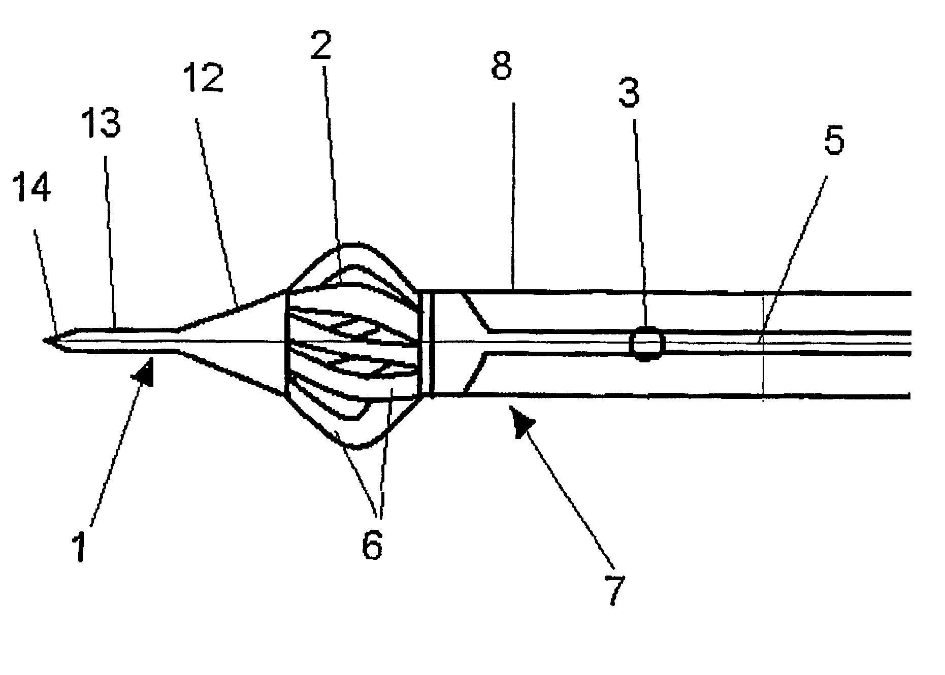 Apparatus for inserting particles into tissue, in particular muscle tissue