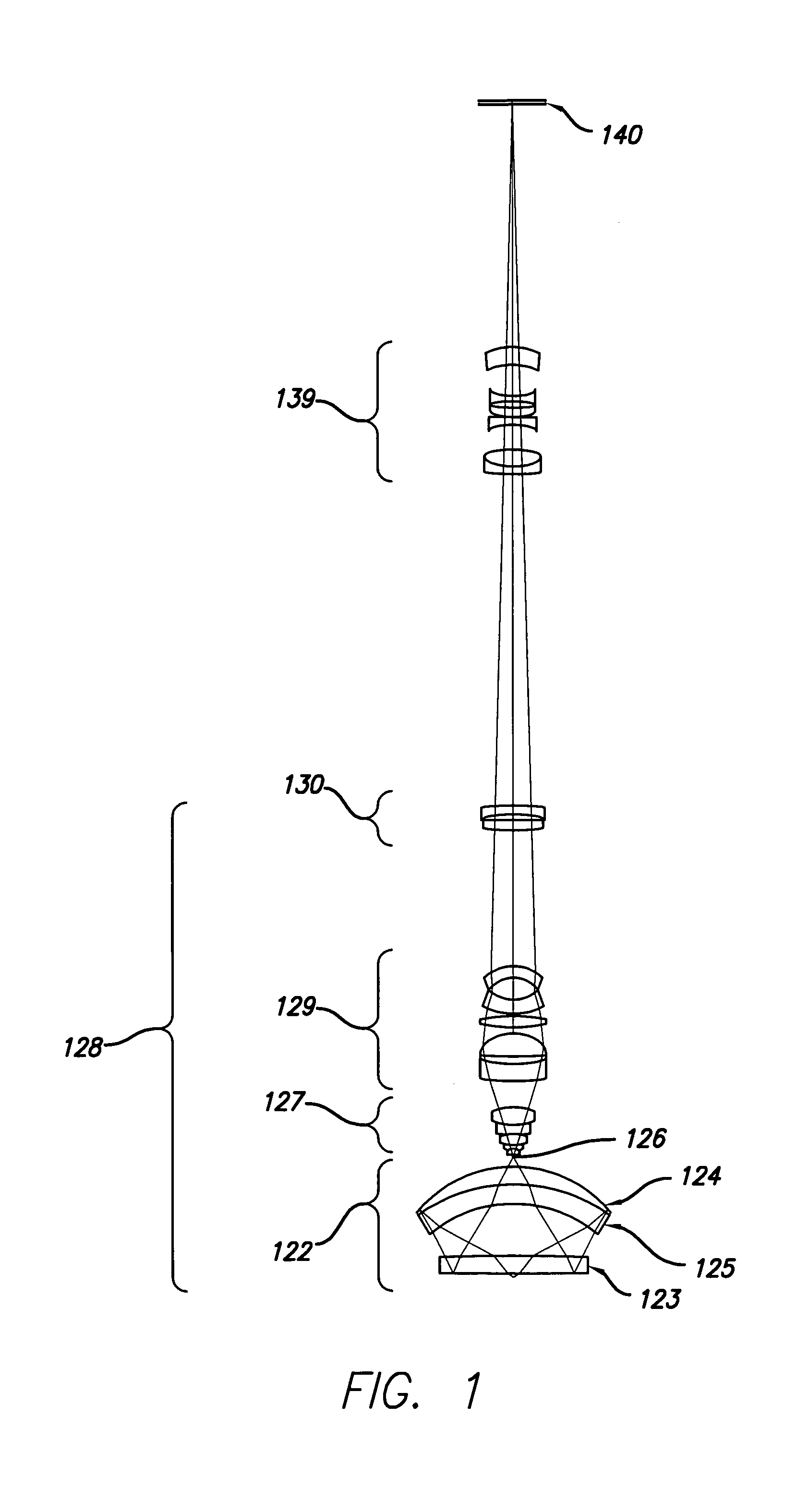 Beam delivery system for laser dark-field illumination in a catadioptric optical system