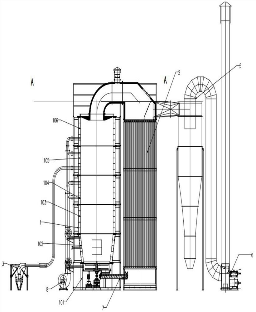 Full-automatic chaff hot-blast stove