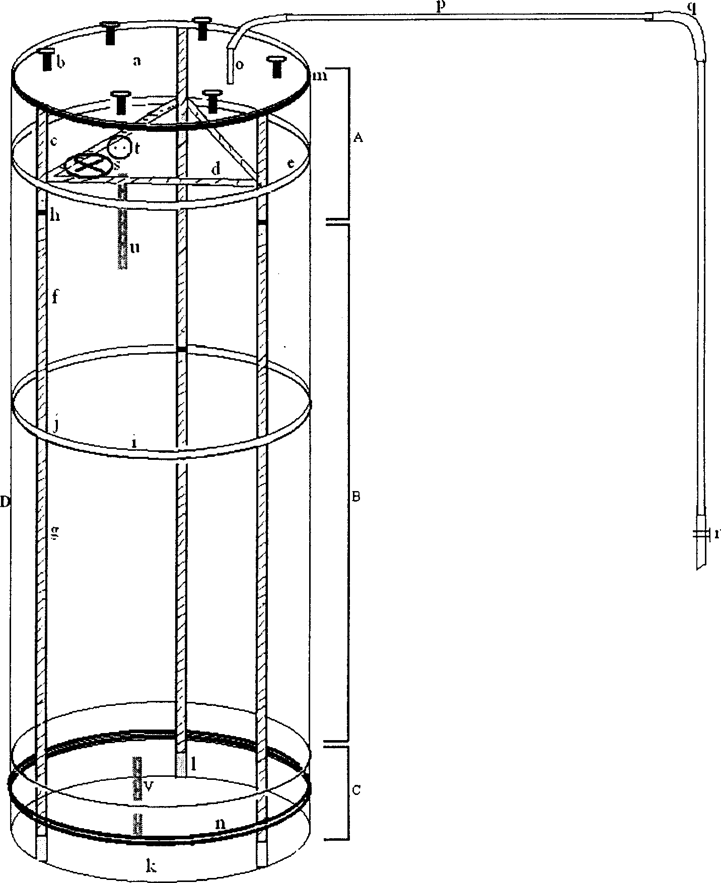 Detachable portable gas sampling device and its usage method