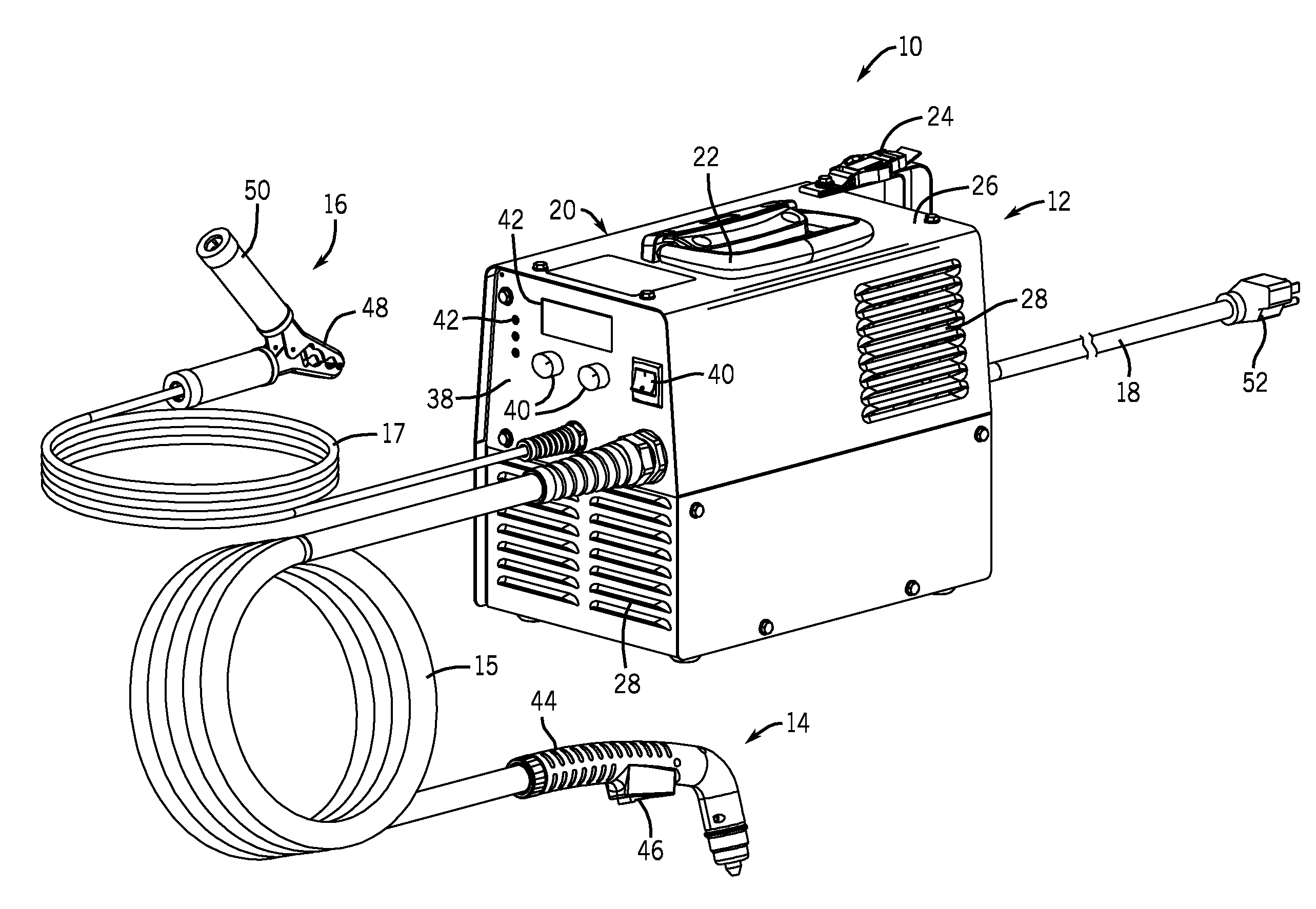 Plasma torch and retaining cap with fast securing threads