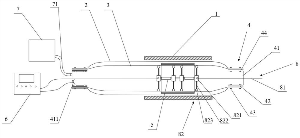 Ultraviolet curing device for annular sample of lining pipe and application of ultraviolet curing device