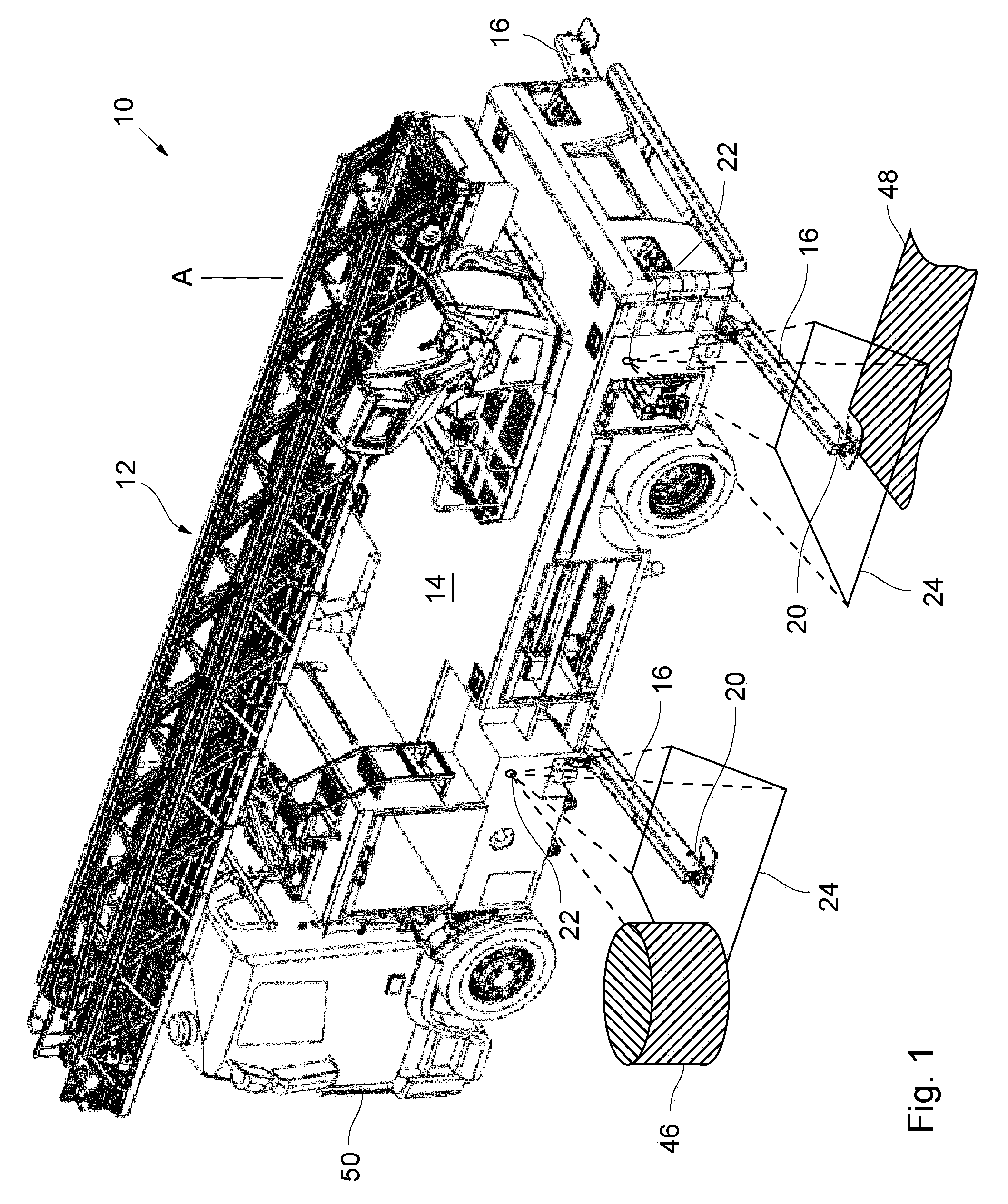 Utility vehicle with monitoring system for monitoring the position of the vehicle