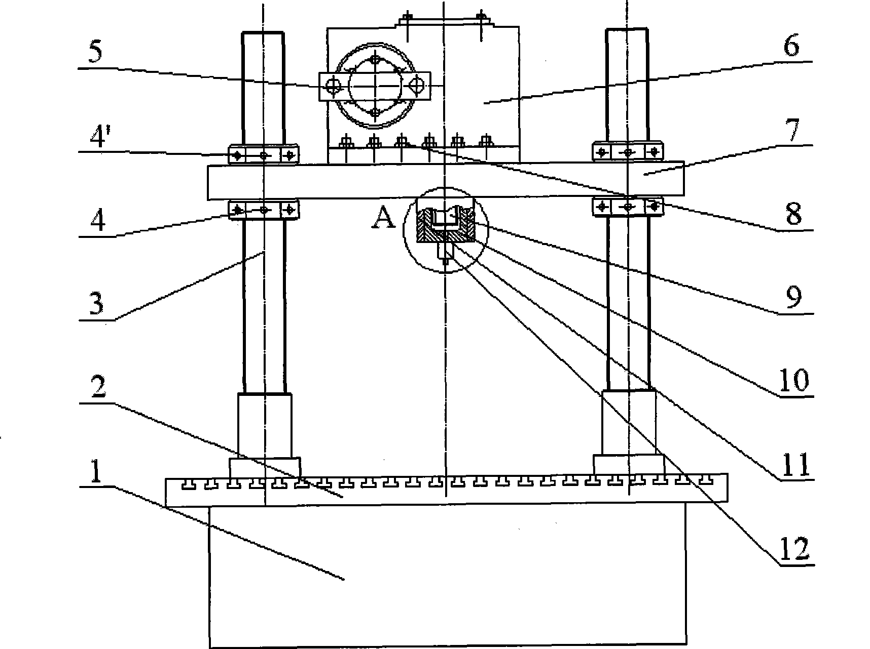 Calibration apparatus for six-dimension heavy force sensor