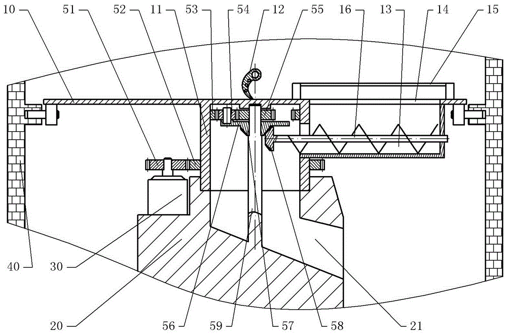 Device for collecting material at bottom of prilling tower