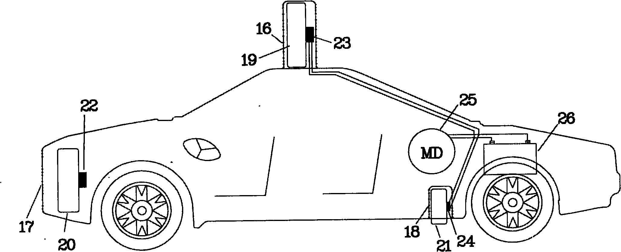 Vehicle-mounted wind-driven generator system