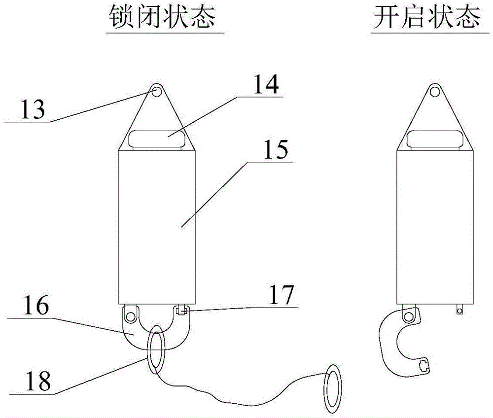 Large-load underwater releasing and recovering system