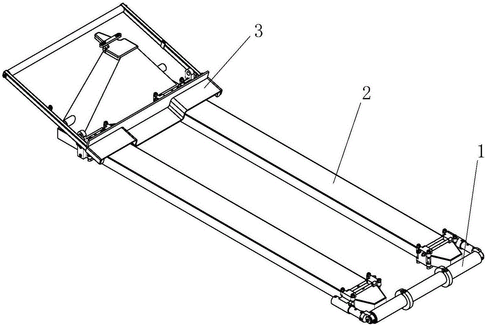 Detachable road steel bridge carrying erecting vehicle achieving low-position mounting and butt joint