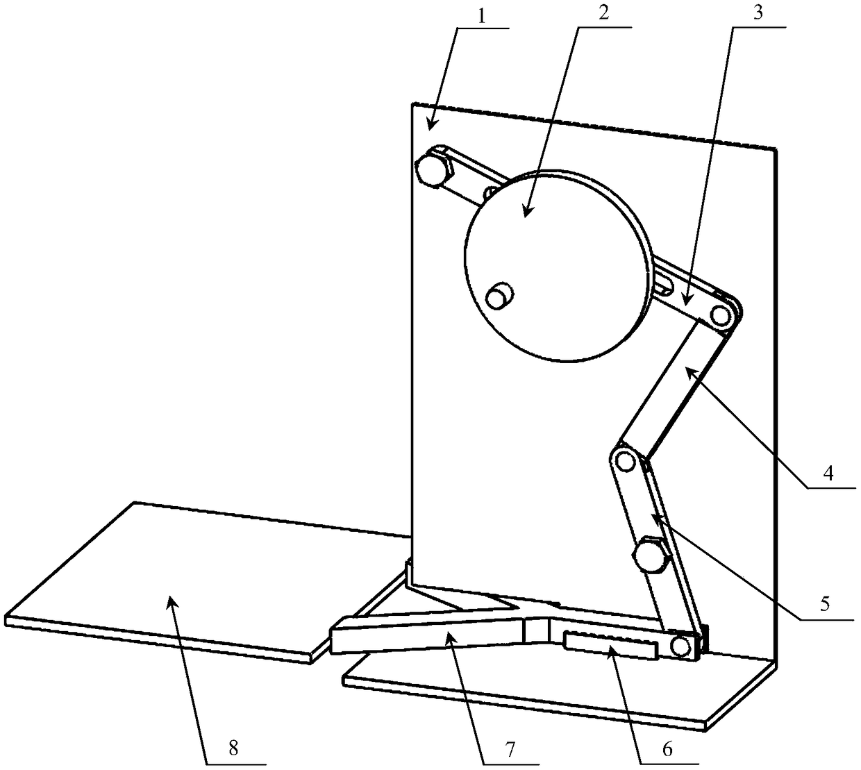 Shading device based on eccentric rocker mechanism and used for vehicle-mounted road crack detection system