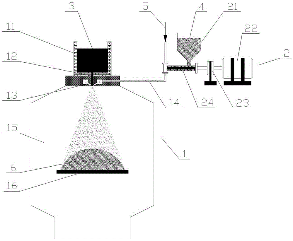 Method and device for preparing tungsten powder reinforced aluminum matrix composite