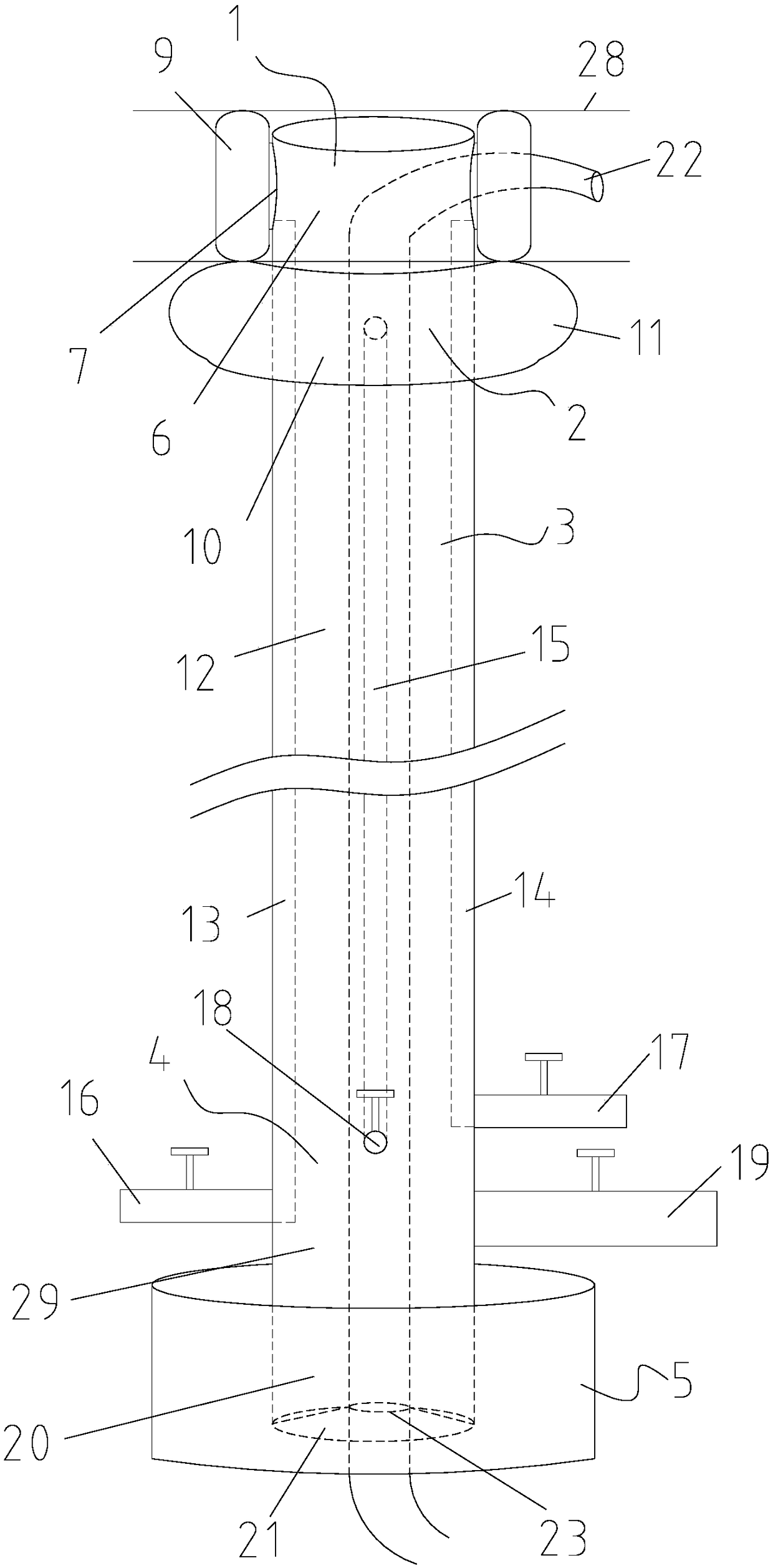 Common bile duct probing sheathing tube with annular balloons