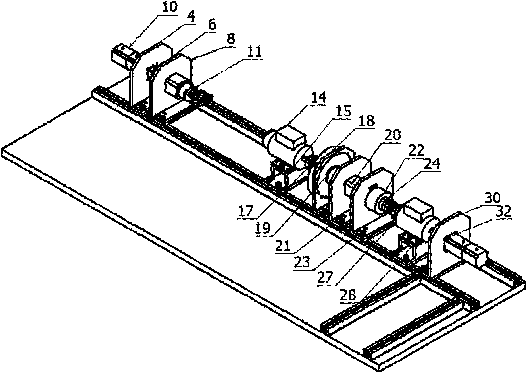 Experiment table for detecting dynamic characteristics of harmonic reducers