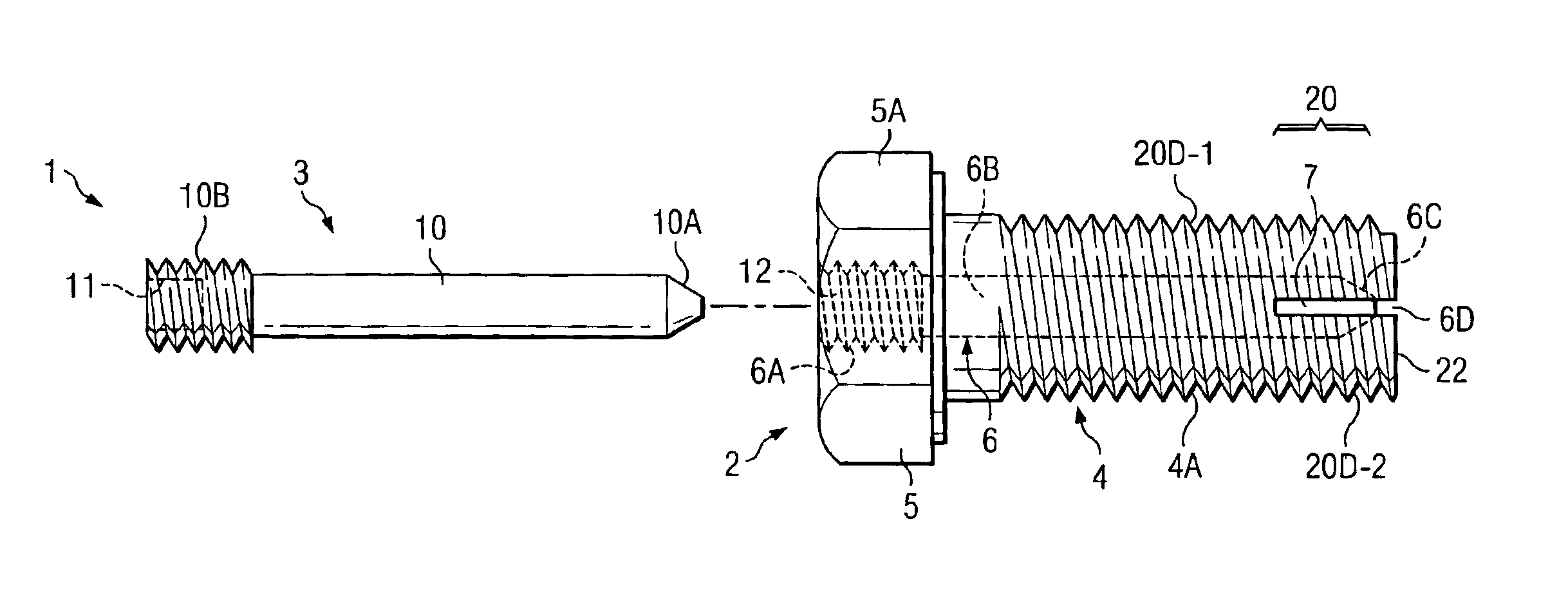 Split lock screw fastener assembly and method