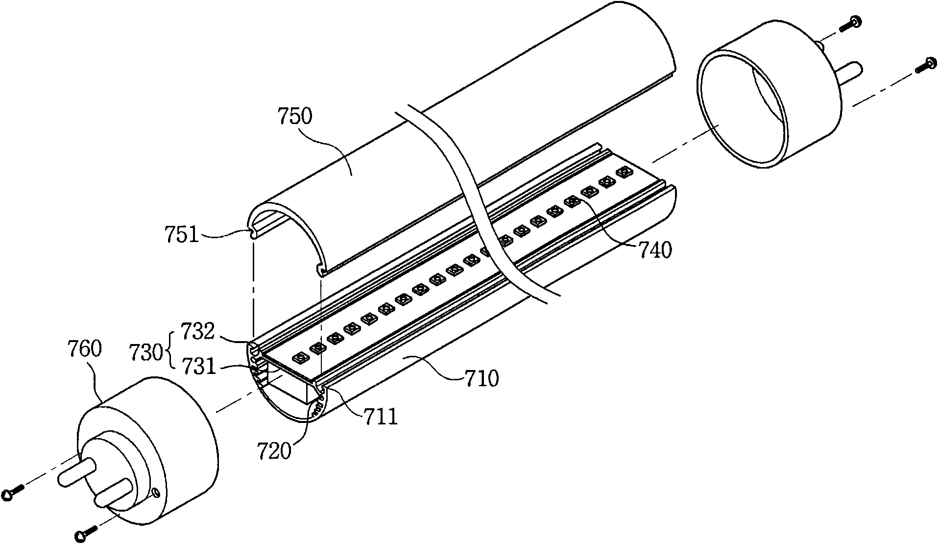 Led module with optical diffusion layer formed