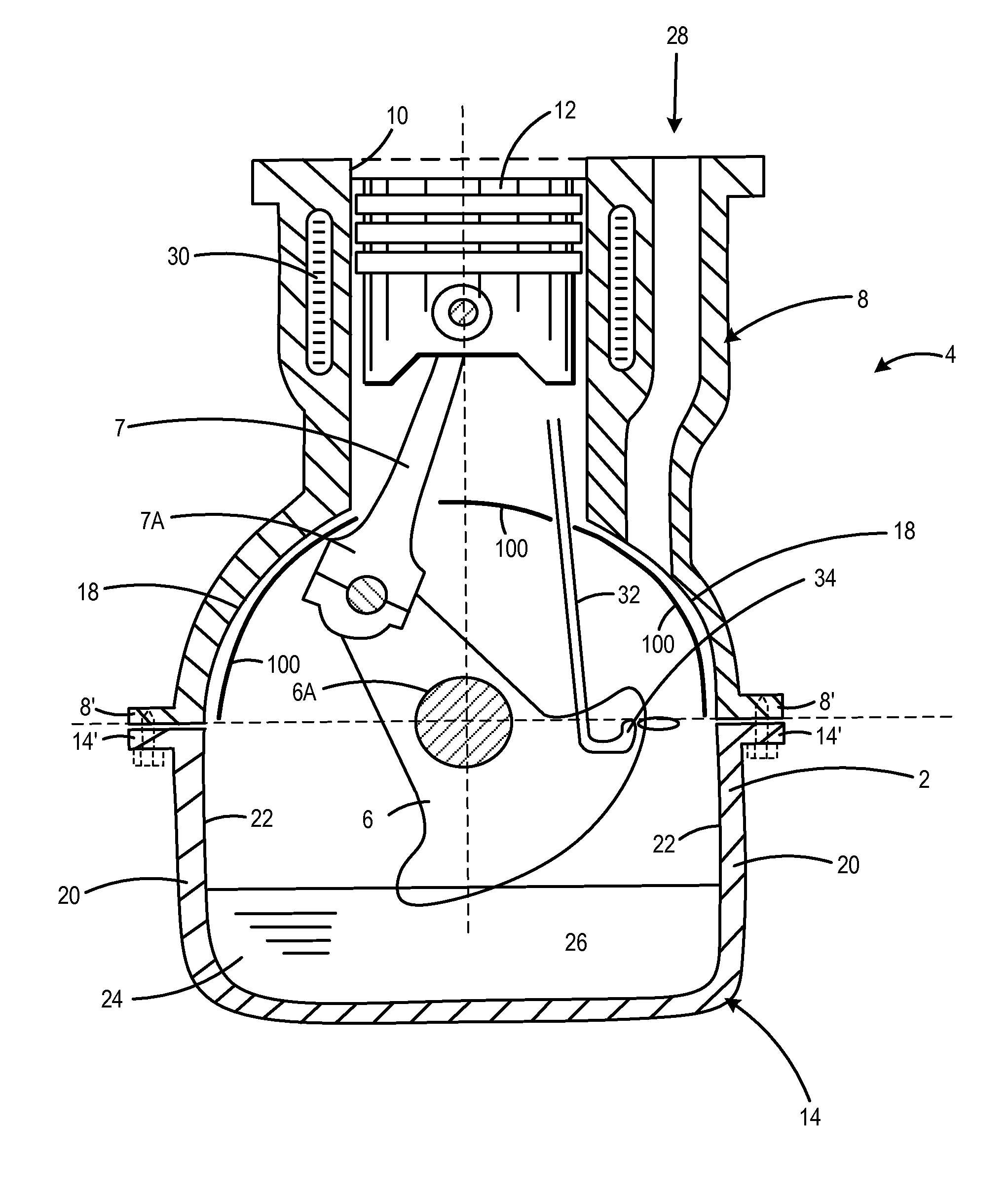 Crankcase oil catcher