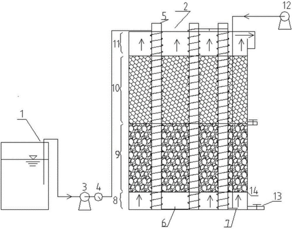 Method and device for efficiently removing organic matters in sewage by using periphyton