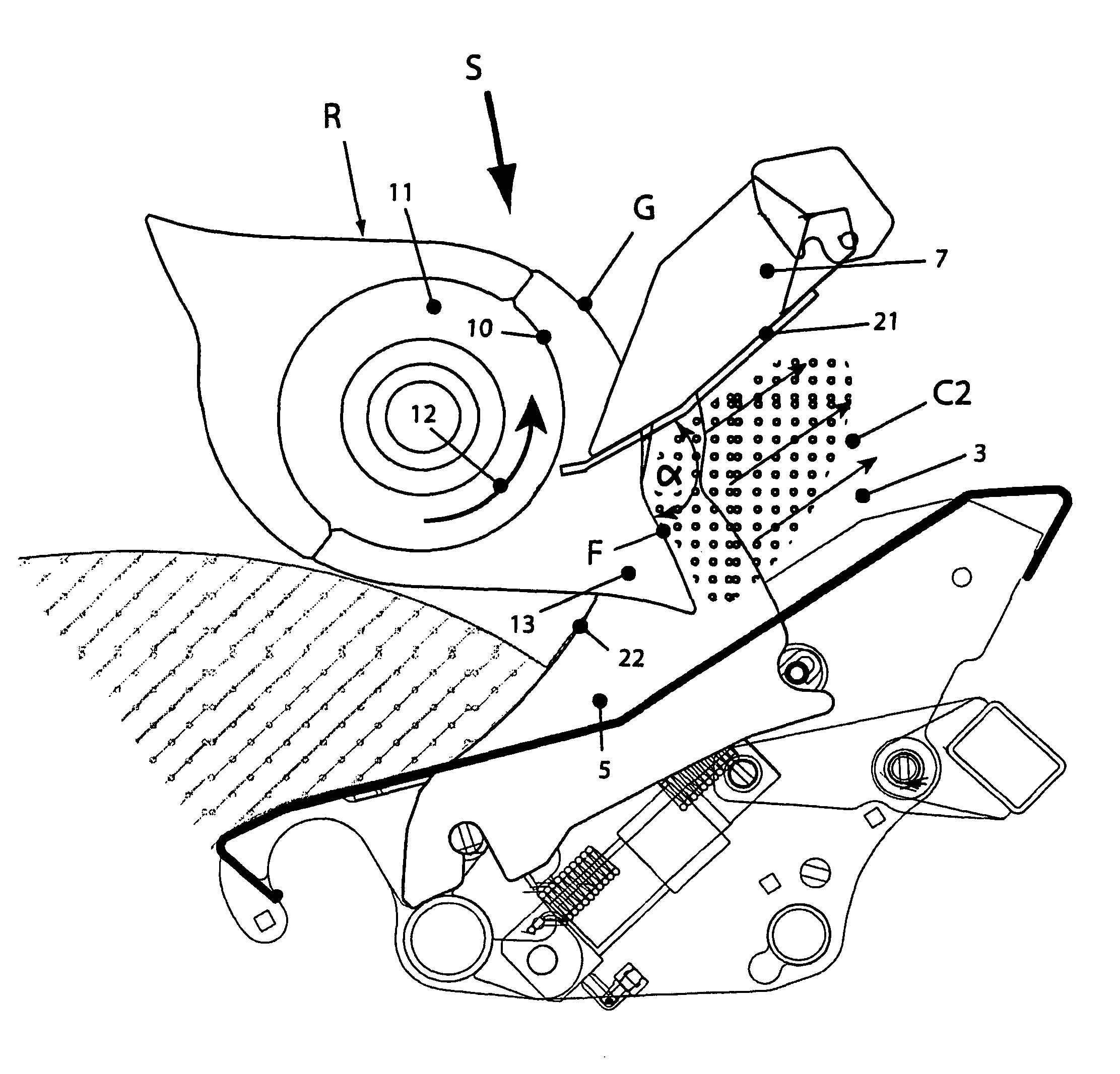 Cutting unit and rotor tines with scraper