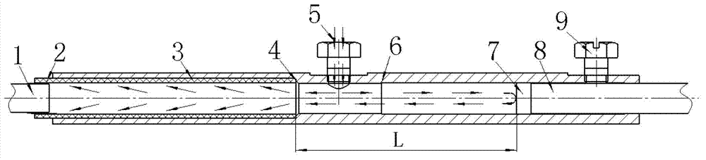 Tool for loading protective sleeve to automobile drag cable and loading method thereof