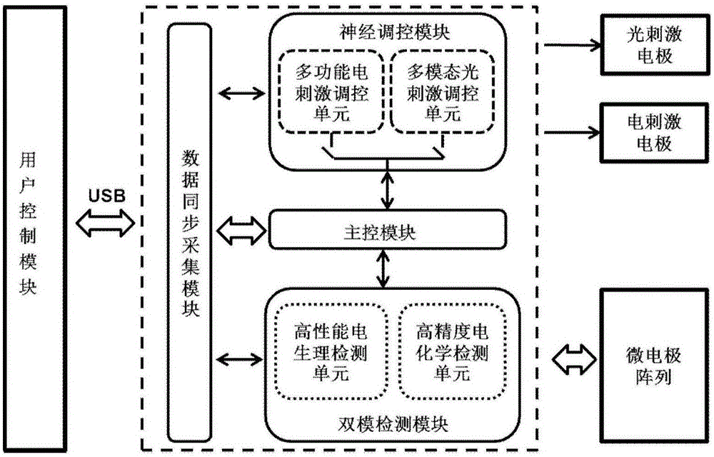 Photoelectric regulation and dual-mode detection system for neural information