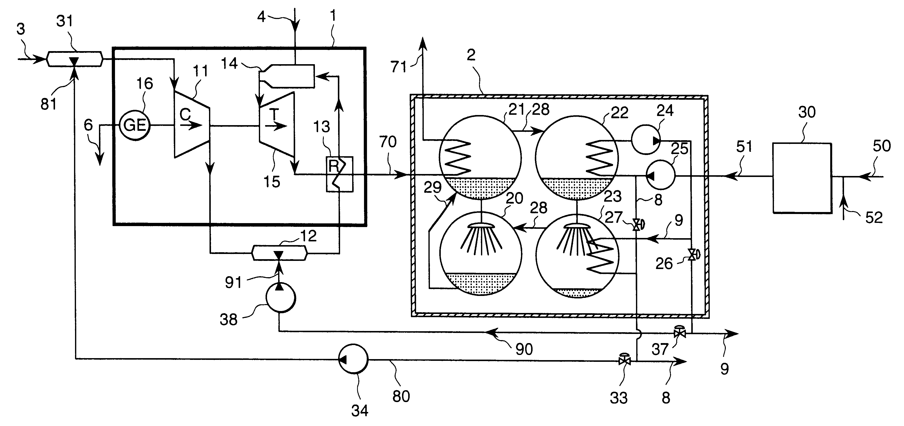 Heat and electric power supply system and operation method thereof