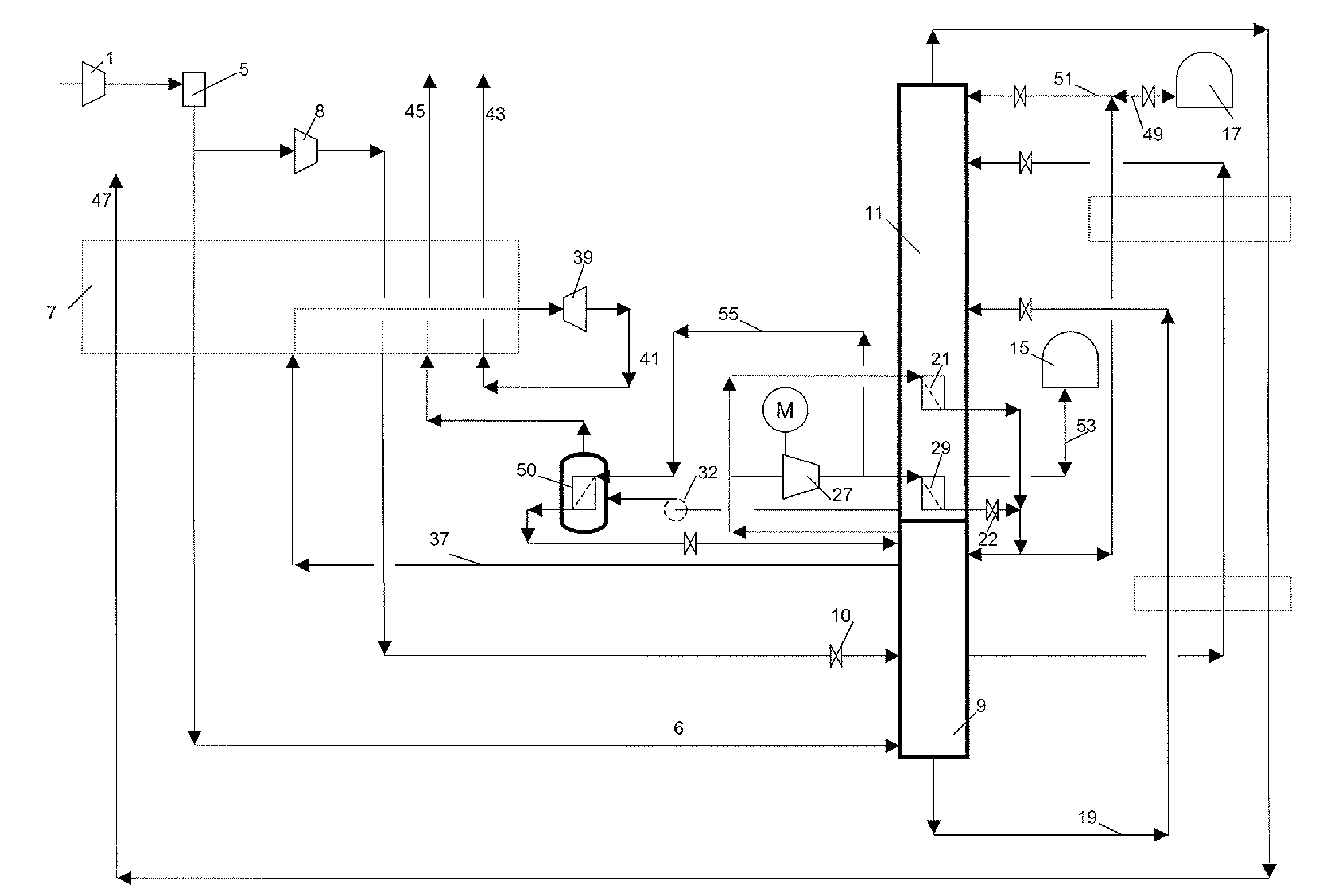 Cryogenic Air Separation Process and Apparatus