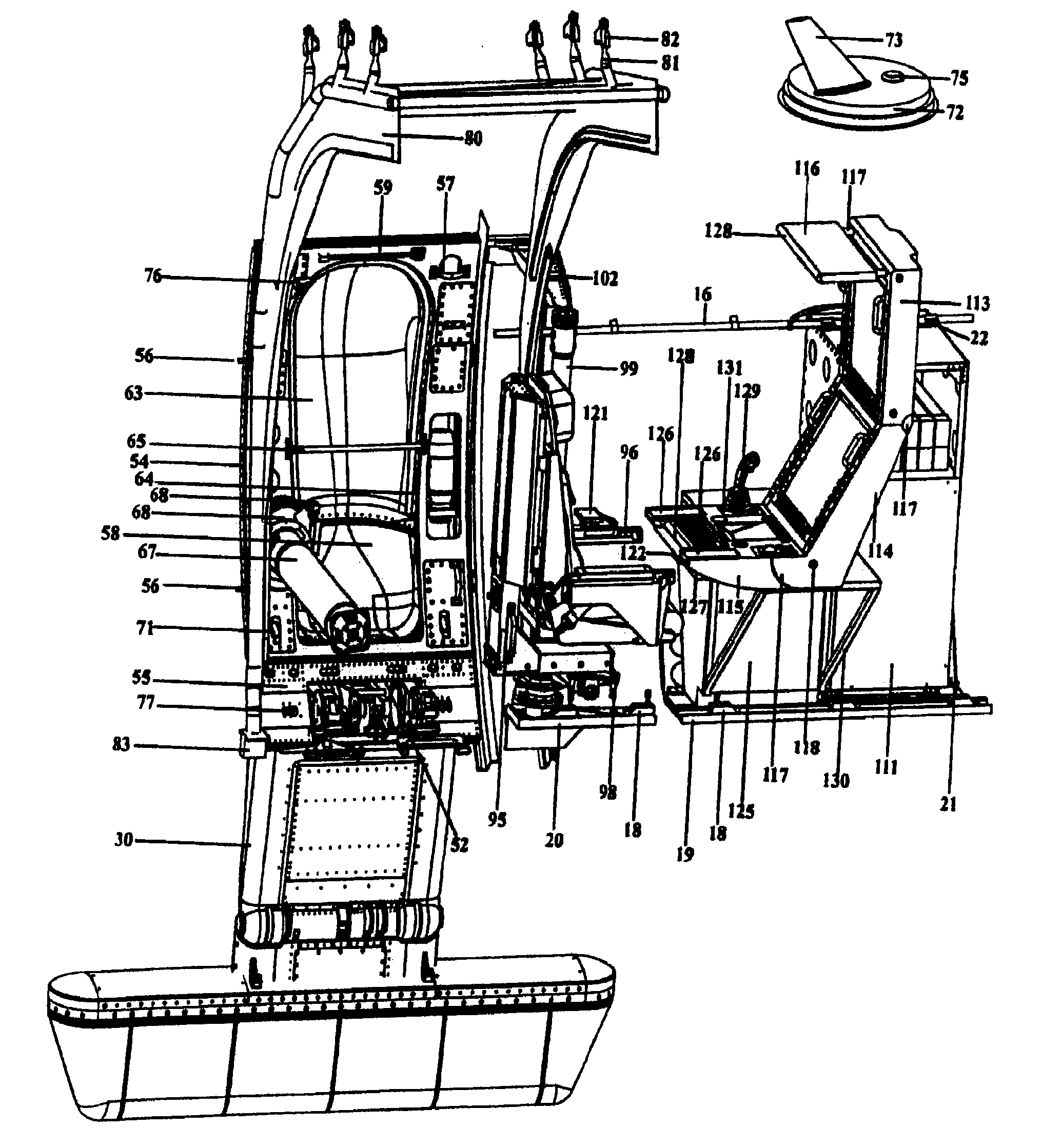 Temporarily installed aircraft observer door plug, chair, sonotube ejection and control system