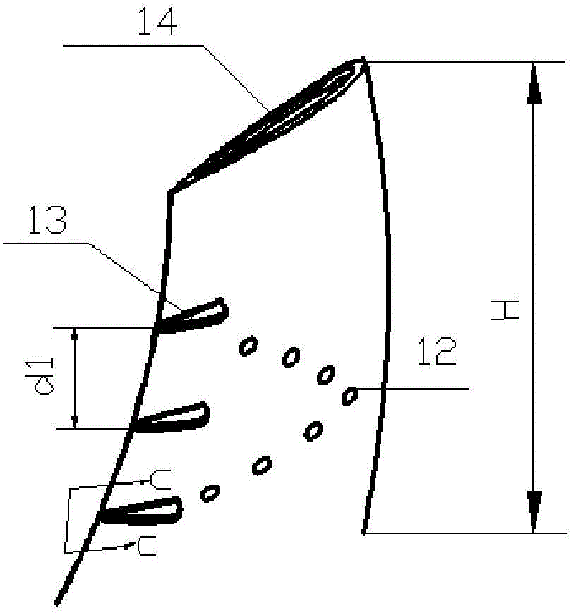 Axial flow fan three-dimensional impeller with leaf vein structures and arc cylindrical splitter blades