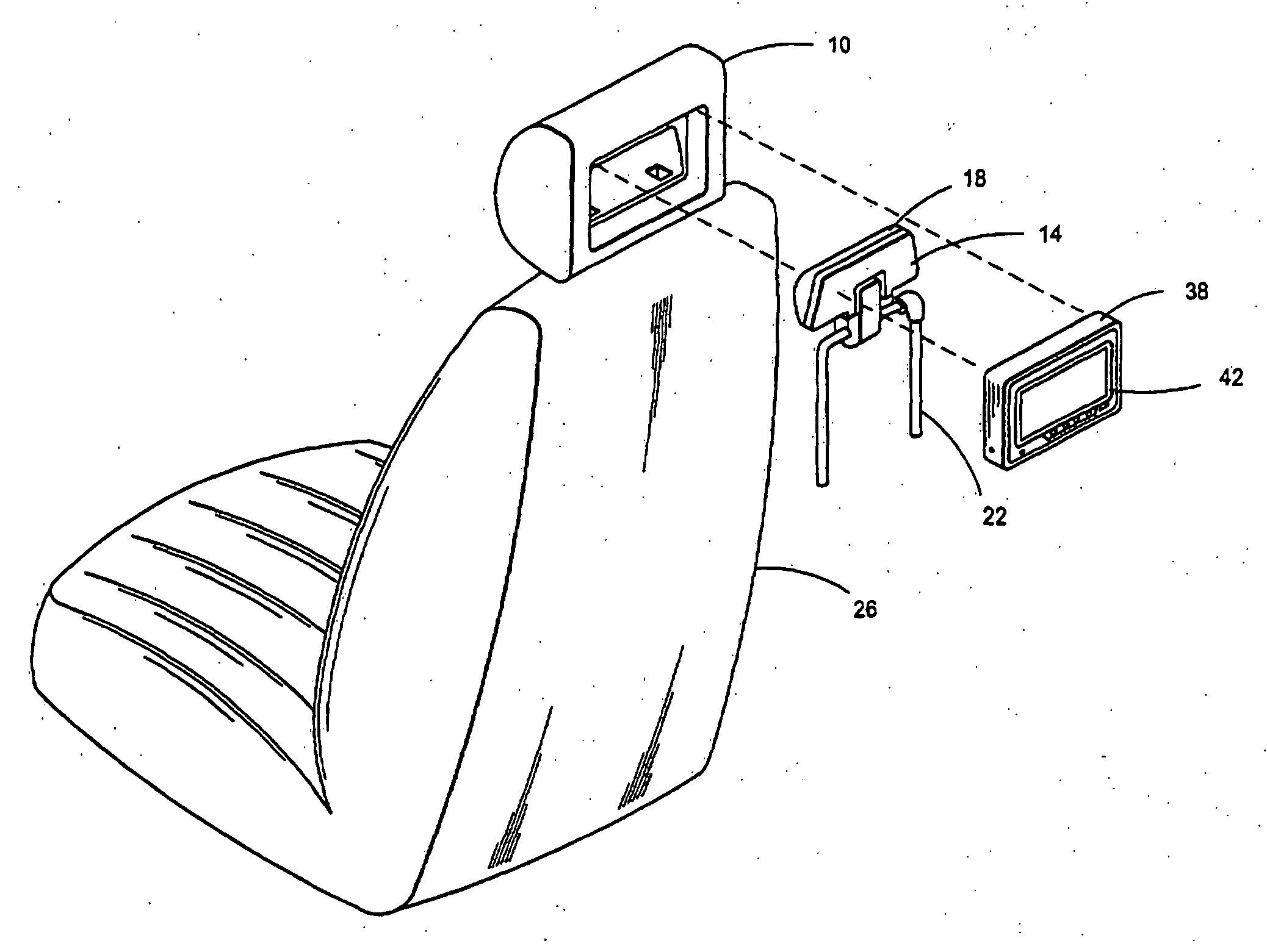 Headrest mounted video display